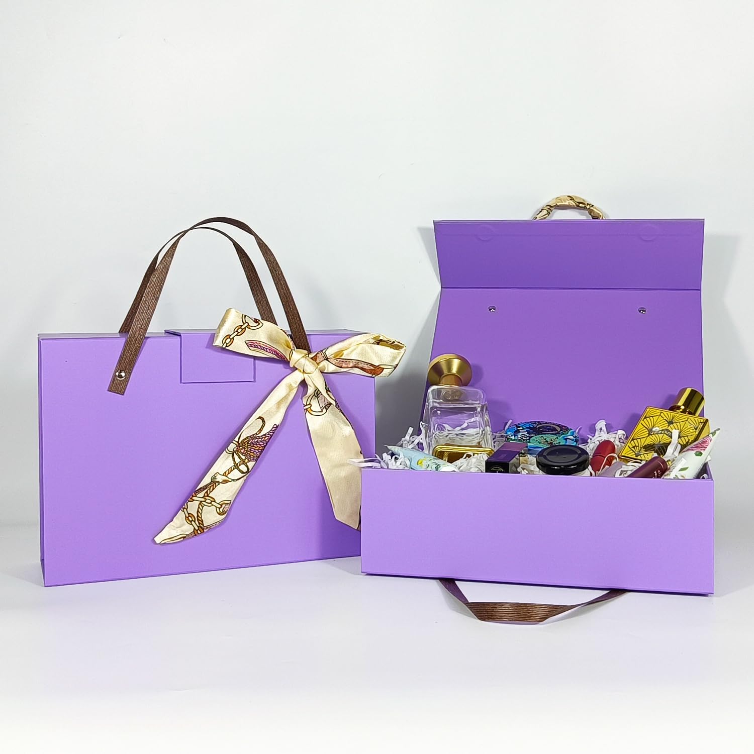 Joyscoop 5-Pack Purple Gift Boxes with Magnetic Closure - 11x7.6x3.5 Inch Collapsible Rectangle Gift Boxes for Bridesmaid Proposals, Birthday Presents & Party Favors - Perfect for Wedding, Baby Shower & Holiday Gift Packaging