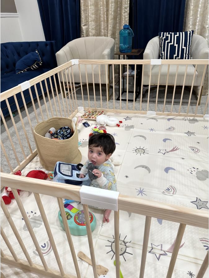 HARPPA Baby Safety Gate & Playpen - 60x71.5x24 Inches Toddler Play Yard Fence for Indoor/Outdoor Use - Perfect for Living Room, Stairs, Doorways & Play Areas