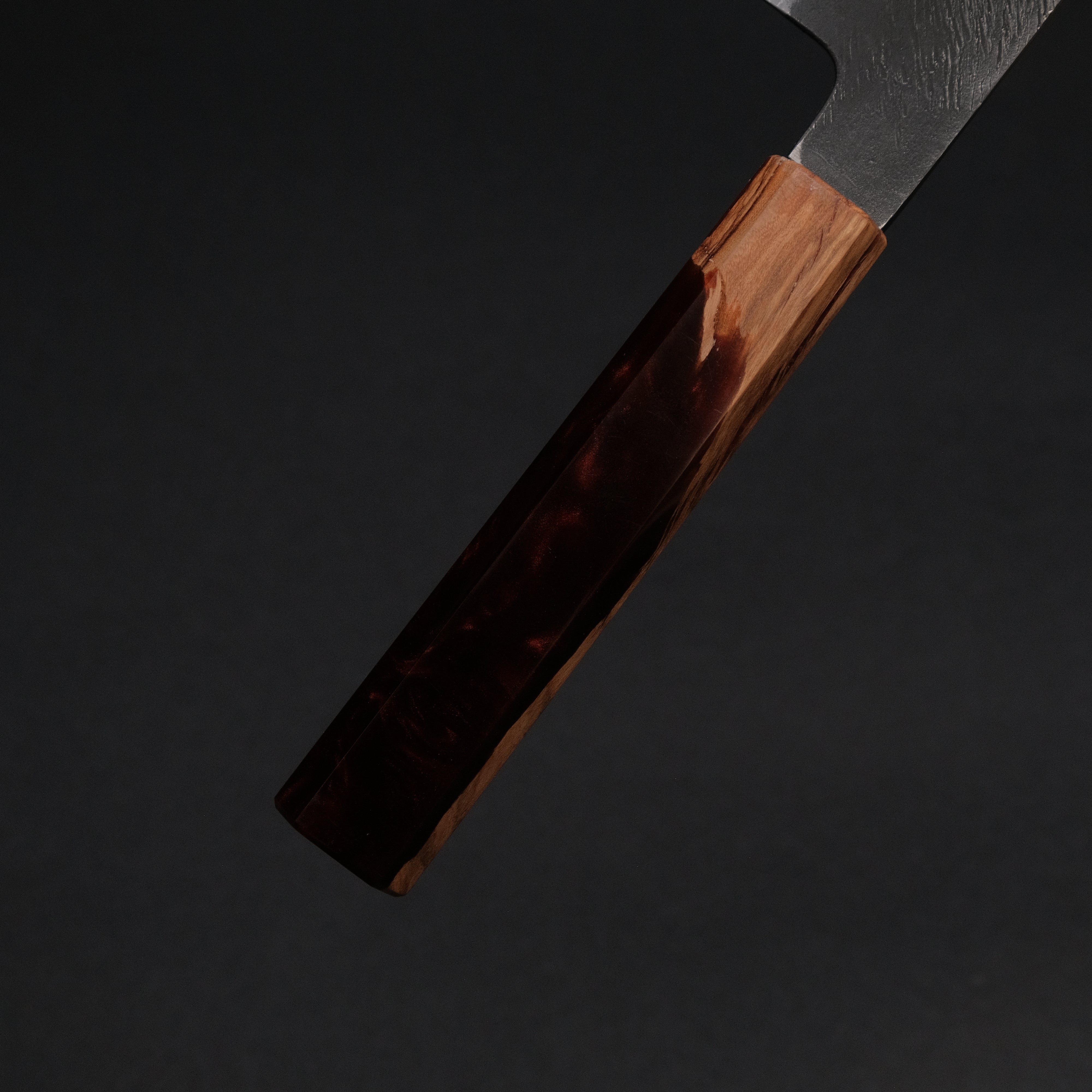 Ajikataya White #2 Matsuba Damascus Nakiri Knife 180mm - Premium Japanese Kitchen Knife with Olive Wood & Resin Handle (#16) - Perfect for Sushi, Vegetables & Precision Cutting