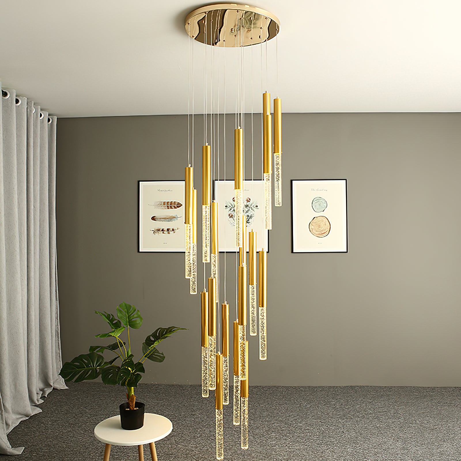 Modern Bubble Glass Pendant Light - Elegant Hanging Chandelier for Dining Room, Kitchen Island & Bedroom Decor - Dimmable LED Lighting Fixture