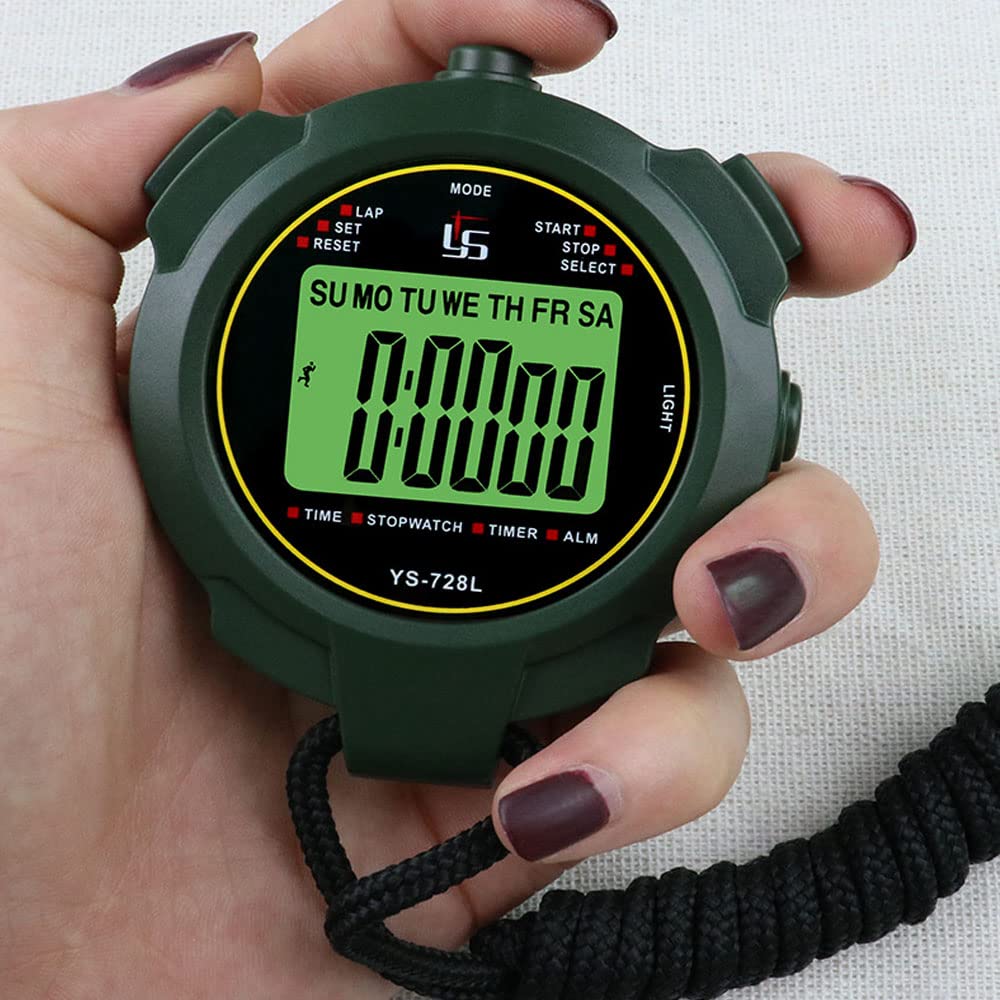 Waterproof Digital Sports Stopwatch with LCD Display - Handheld Electronic Timer for Swimming, Running, Soccer Training - Perfect for Coaches, Athletes & Fitness Enthusiasts
