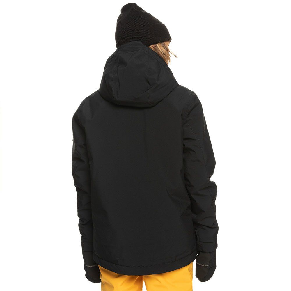 Quiksilver Morton Youth Boys Ski Jacket - Waterproof Winter Jacket for Kids Age 7-8 Years - True Black - Perfect for Skiing, Snowboarding & Outdoor Winter Activities