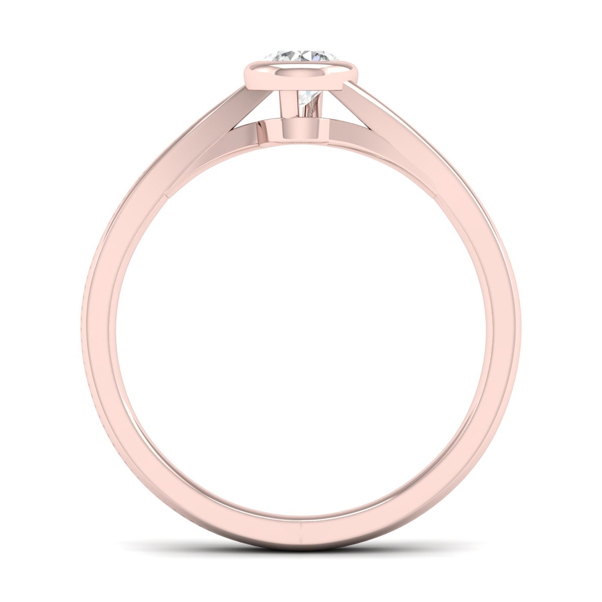 10K Gold 1/5Ct TDW Diamond Bezel Set Solitaire Bypass Promise Ring for Women - I-J Color I2 Clarity Engagement Ring, Wedding Band, Anniversary Gift, Valentine's Day Present
