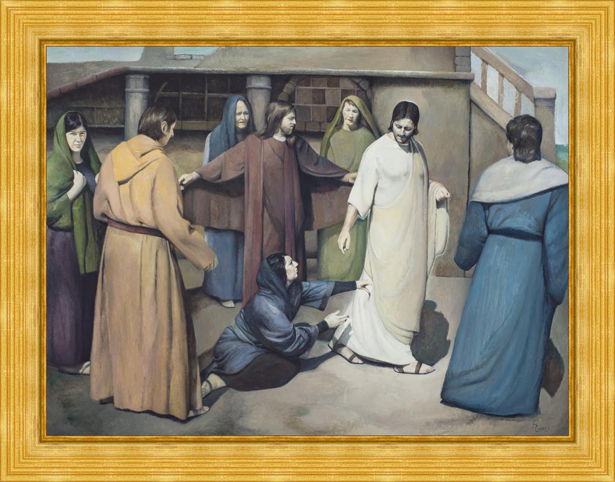 Large Wall Art 'And Touched His Garment' - Biblical Canvas Print for Home Decor, Church & Office - Inspirational Christian Artwork for Living Room, Bedroom & Worship Spaces