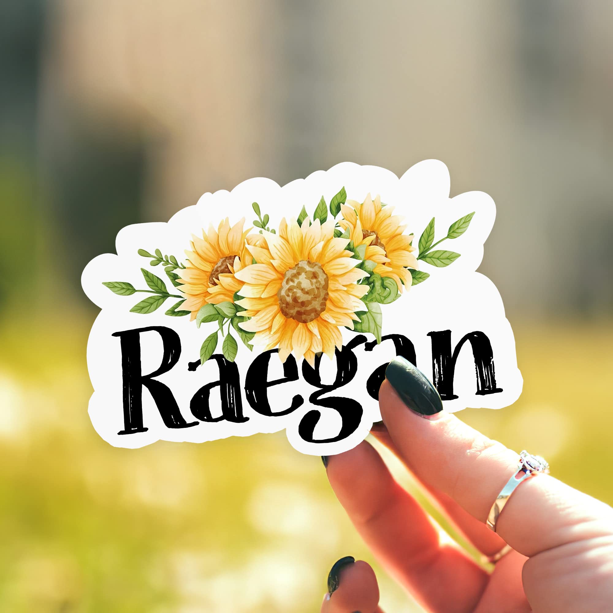 Custom Sunflower Vinyl Decals - Personalized Name Stickers for Car, Phone, Water Bottle, Laptop & Skateboard - Waterproof Die-Cut Decals for Girls, Boys, Kids & Women - Perfect for School, Office, Travel & DIY Projects