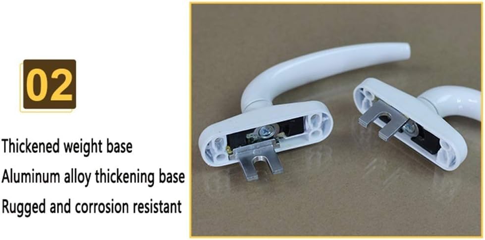 Universal UPVC Window Locks & Handles - Aluminum Alloy Inline Rotating Window Lock Handle for Doors & Windows (White/Black) - Secure Home & Office Windows, Perfect for Sliding Windows & Patio Doors