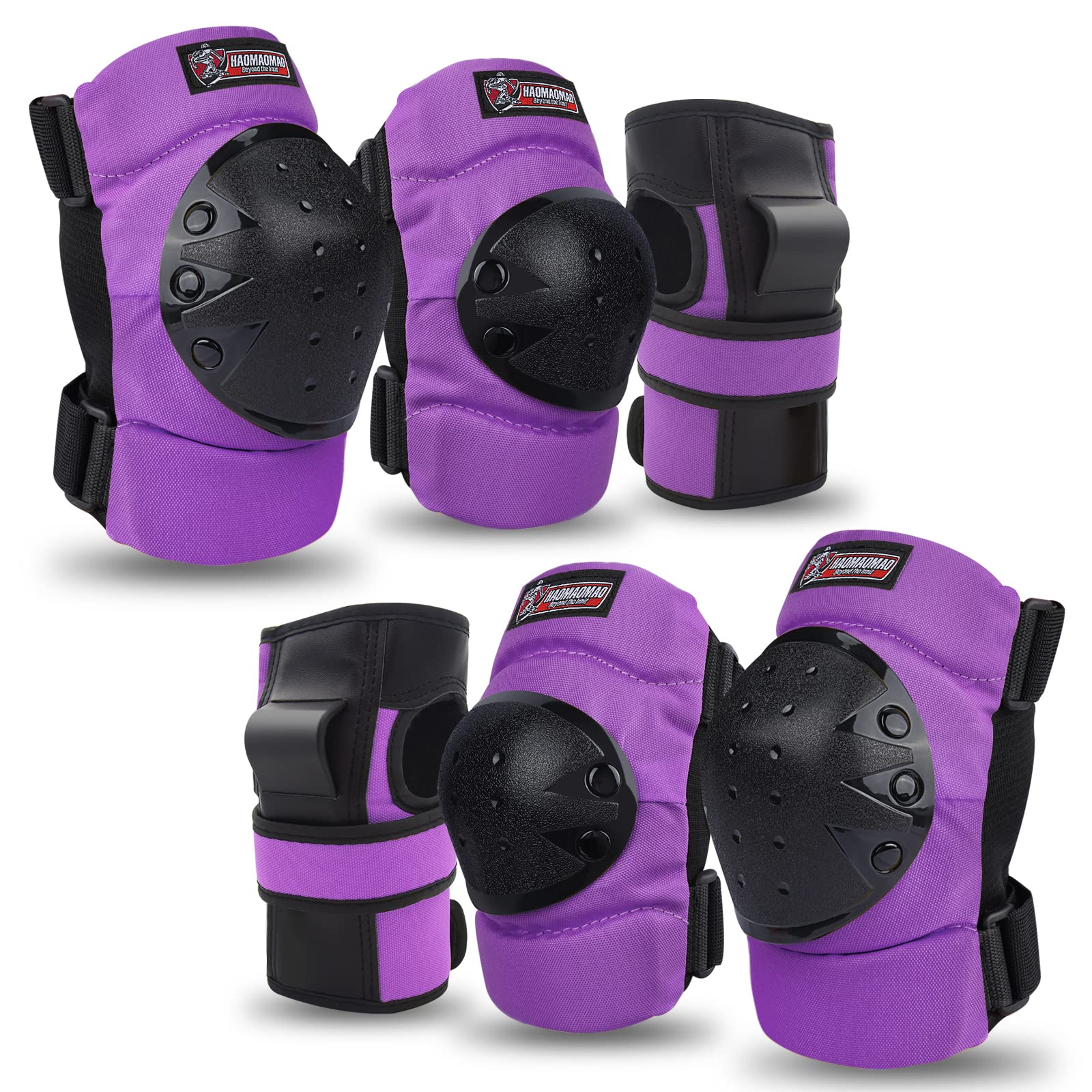 Adult & Kids Knee Pads, Elbow Pads & Wrist Guards Protective Gear Set - Safety Equipment for Roller Skating, Scooter, Cycling, BMX, Skateboard & Extreme Sports - Perfect for Outdoor Activities, Sports Training & Family Protection