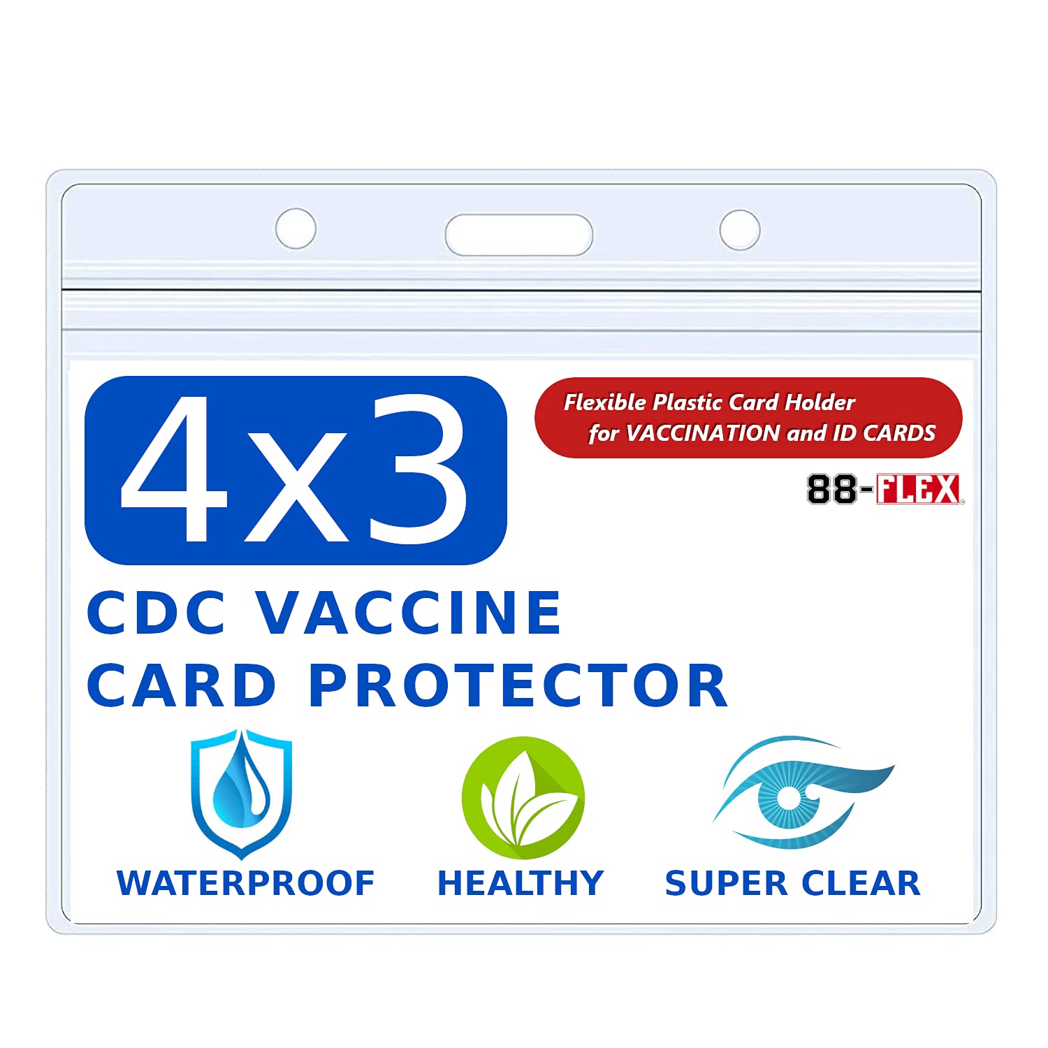 7 Pack Waterproof Resealable CDC Vaccination Card Protectors - 4
