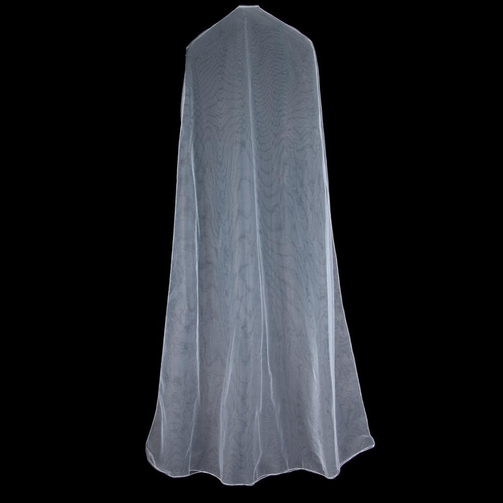 White Veil Wedding Gown Dress Garment Storage Bag Cover - 1.8m Long Dress Protector for Bridal Gowns, Formal Dresses & Special Occasion Outfits | Perfect for Wedding Dress Preservation, Travel Storage & Closet Organization
