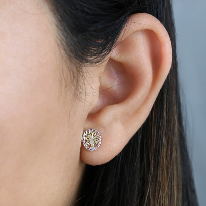 14K Yellow Gold Tree of Life Earrings for Women - Dainty Solid Gold Nature Inspired Jewelry - Perfect for Everyday Wear, Gifts & Special Occasions