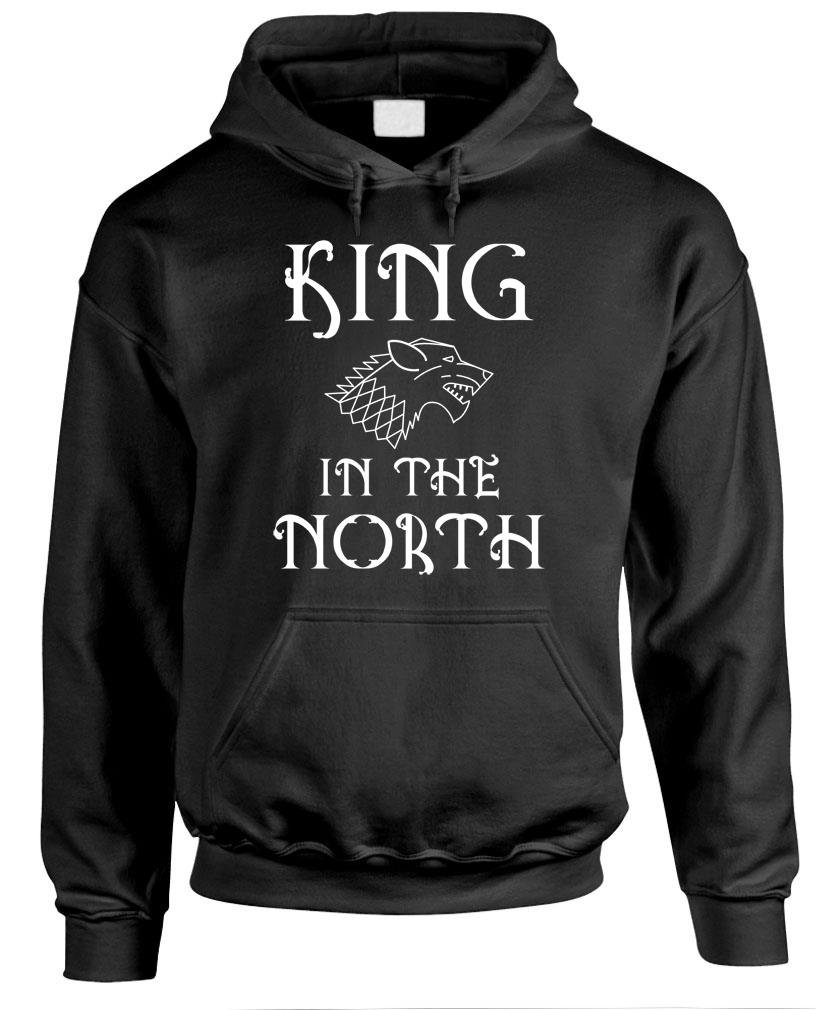 Game of Thrones Stark House Men's Pullover Hoodie - Winter Warm Fleece Sweatshirt for Cosplay & Casual Wear