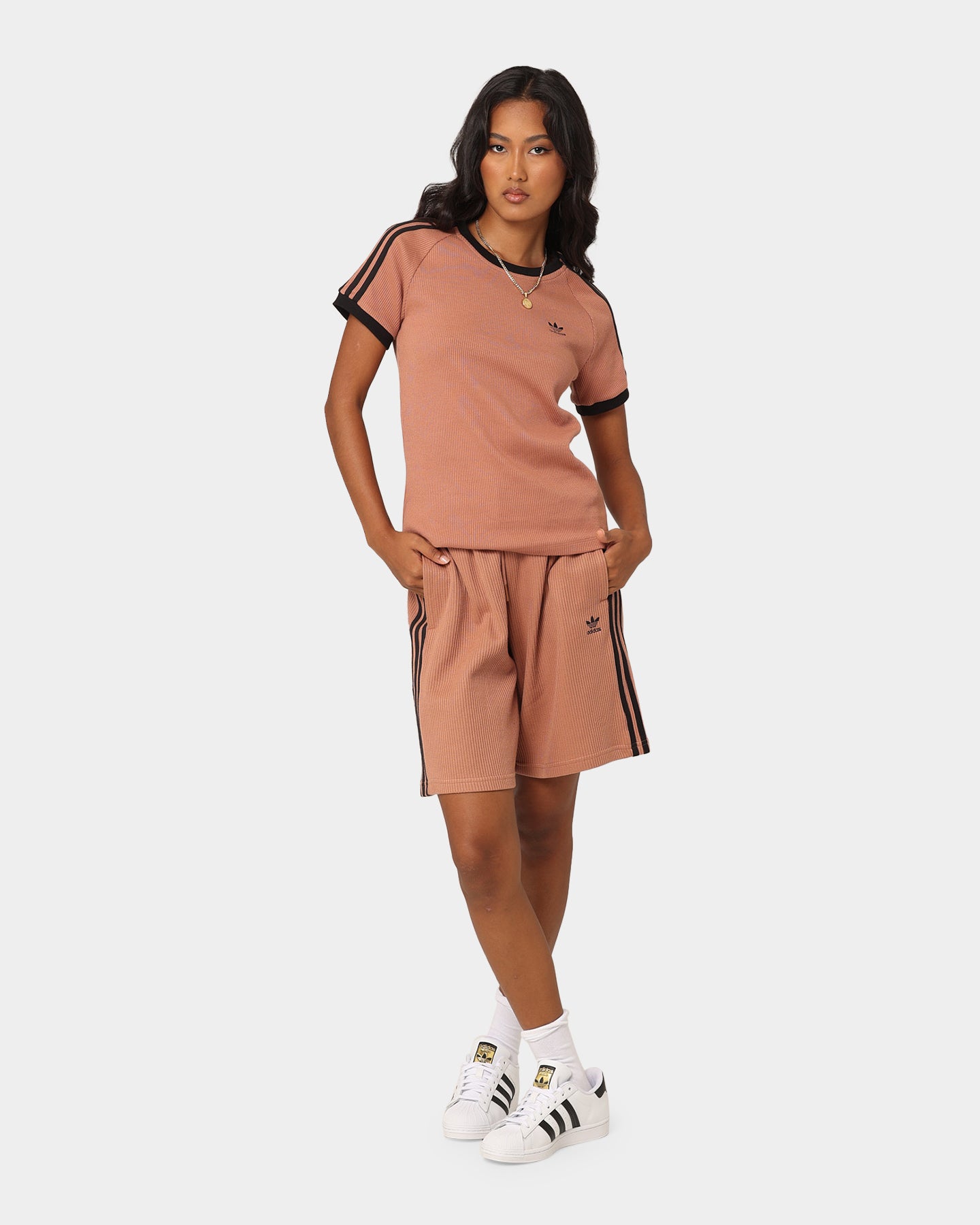 Adidas Women's 3 Stripe Slim Fit T-Shirt - Classic Casual Tee for Workout, Gym & Everyday Wear