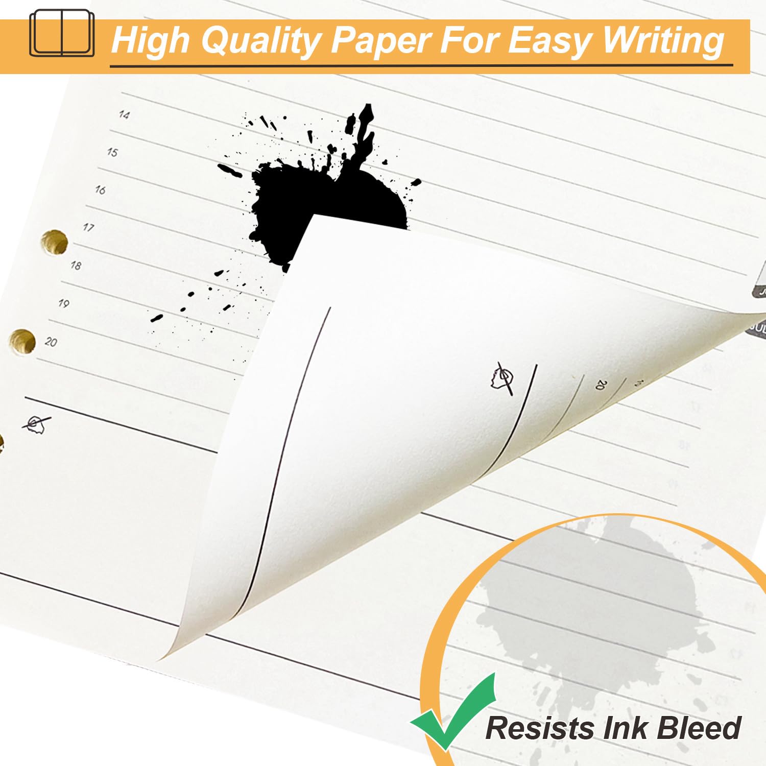 2024-2025 A5 Refill Paper with Lines | 6-Hole Punch Daily Planner Refills | 170 Sheets Rechargeable Paper for Personal Organizer, Journal Notebook | Perfect for Office, School & Home Planning