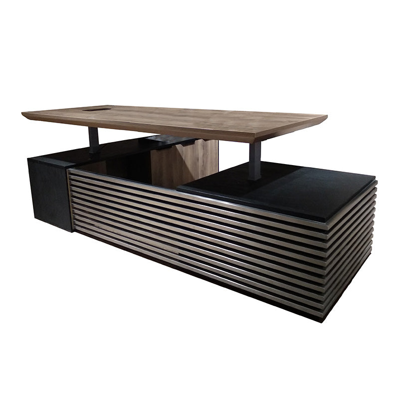 Premium PHOENIX 2.0 Electric Height Adjustable Standing Desk with Right Return (2.8m) - Warm Oak & Black Finish | Ergonomic Home Office & Workspace Solution for Professionals
