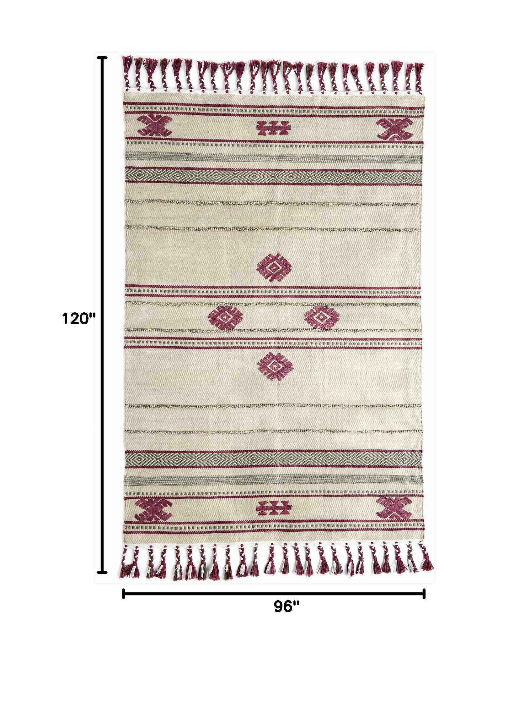 Fab Habitat Machine Washable Area Rug - Hand Woven, Stain & Pet Friendly - Premium Recycled Polyester Yarn - Aztec Design - 8x10 ft Multi-Color Rug for Bedroom, Living Room & Dining Room - Perfect for High Traffic Areas & Pet Owners