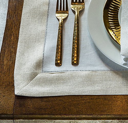 Sferra FILETTO - Set of 4 Premium Linen Placemats 14x20 Inches for Elegant Dining & Home Decor