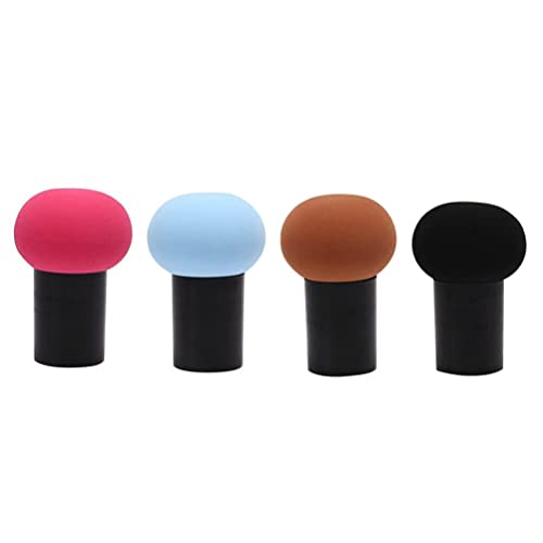 Premium Mushroom Powder Puff Blender Sponge for Liquid Foundation & Makeup - Soft, Durable, Multicolor (4-Pack) | Perfect for Flawless Airbrush Finish & Everyday Makeup Application