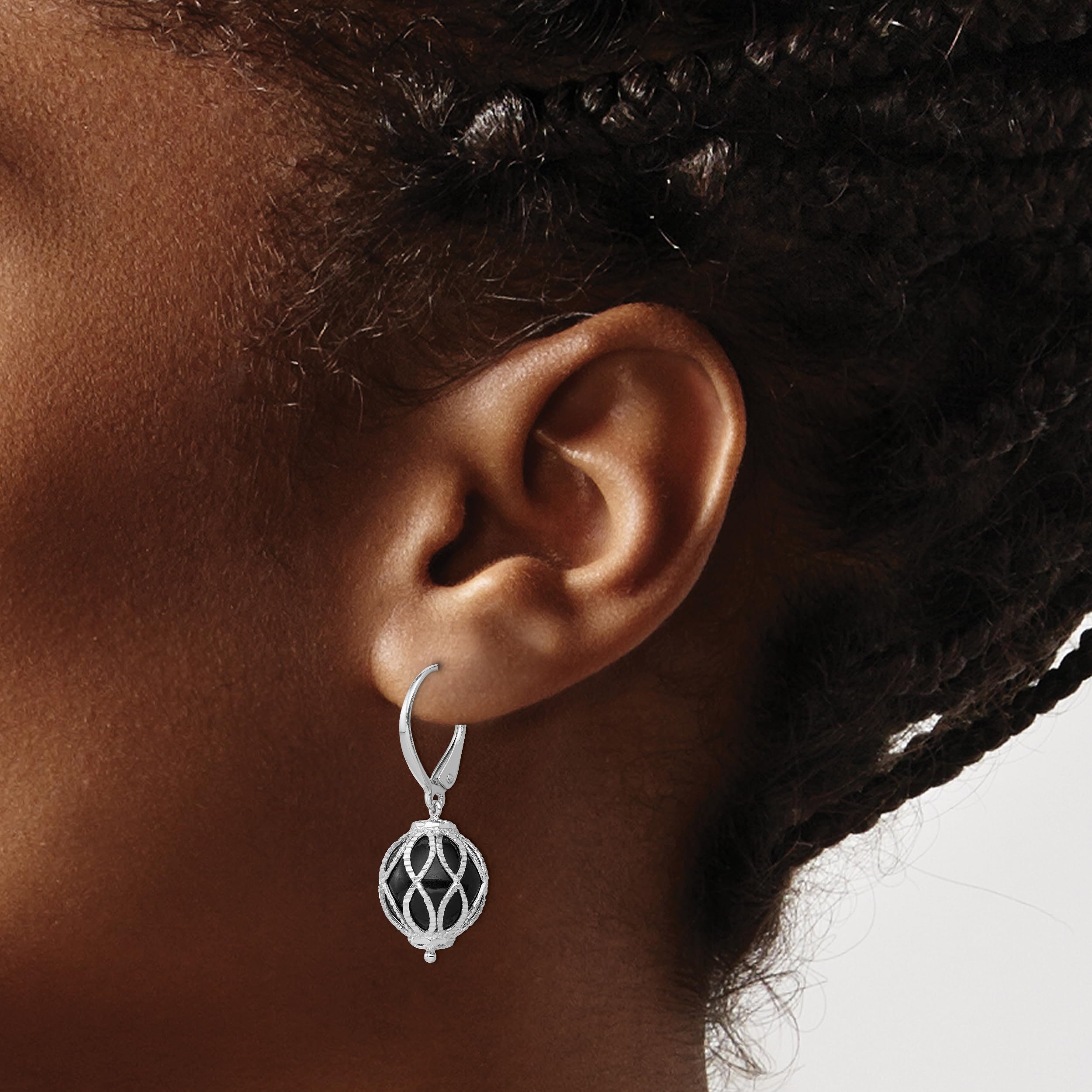 925 Sterling Silver Black Onyx Drop Dangle Earrings for Women - Elegant Gothic Jewelry Gift for Party, Wedding & Evening Occasions