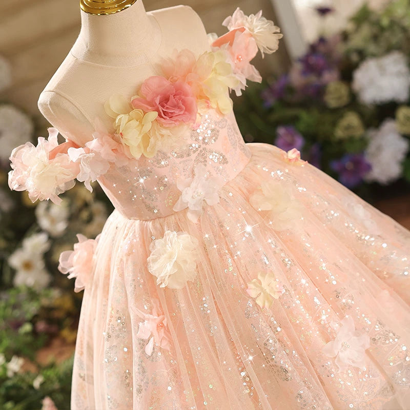 Adorable Princess Birthday Dress for Girls - Flower Girl Wedding Gown | Perfect for Birthday Parties, Weddings & Special Occasions