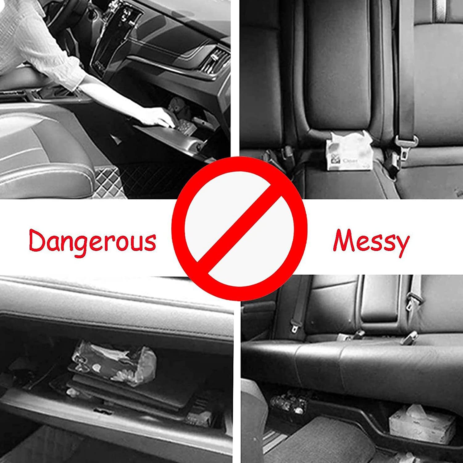 Bling Bling Car Sun Visor Tissue Box Holder - Beige Mixed Car Accessories for Women | Car Visor & Backseat Tissue Holder | Perfect for Road Trips, Daily Commutes & Travel Organization