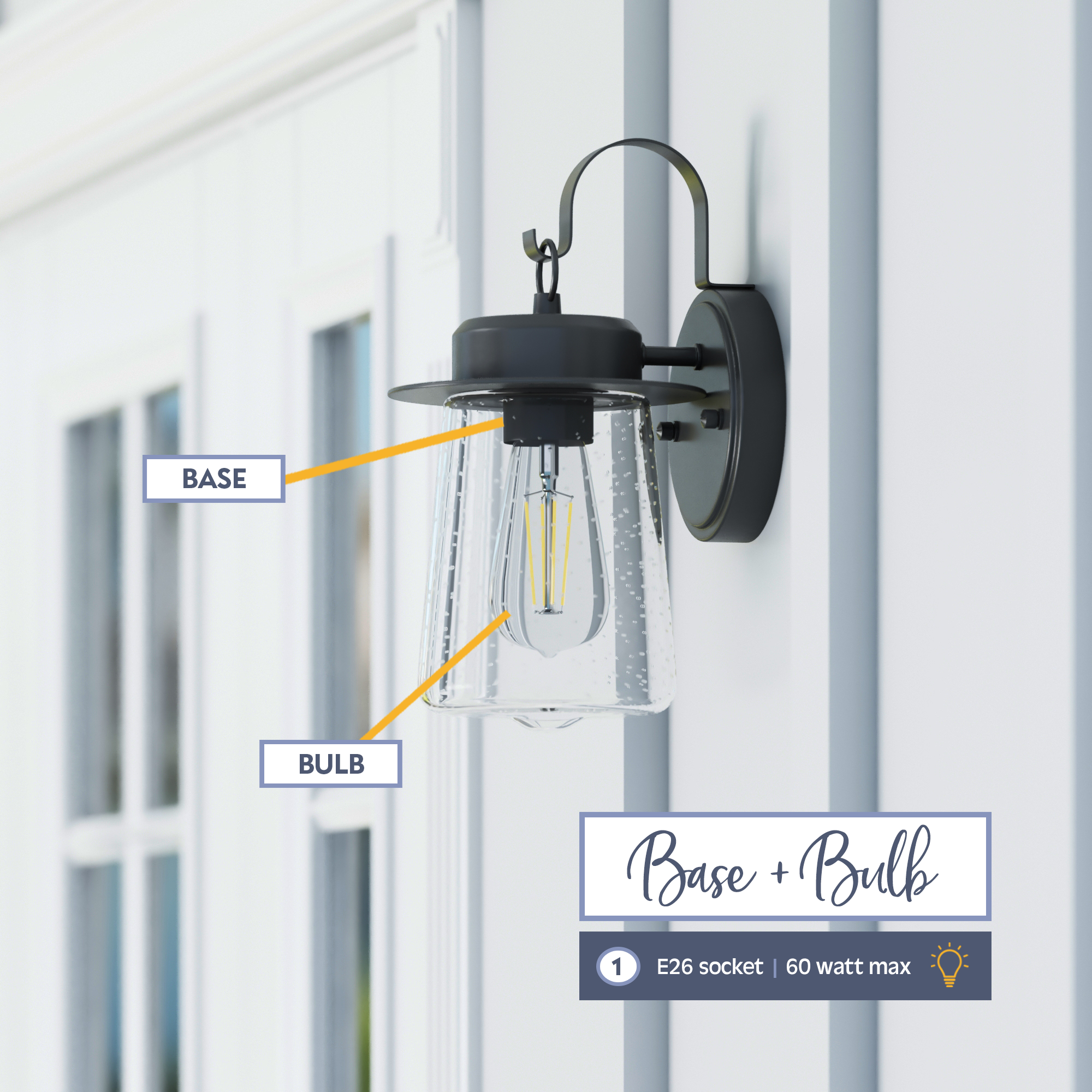 Ruttland Outdoor Wet Rated Coach Light Fixture - Matte Black Finish for Porch, Garage & Entryway Lighting