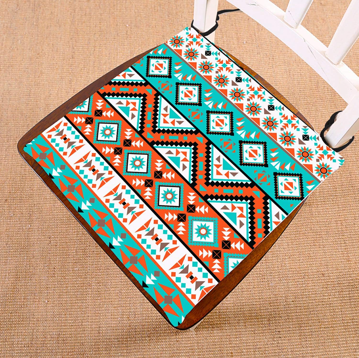 Vibrant Navajo Pattern Bed Runner Scarf - 20x95 Inch Decorative Bed Cover for Boho & Southwestern Style Bedroom Decor | Perfect for Queen & King Size Beds