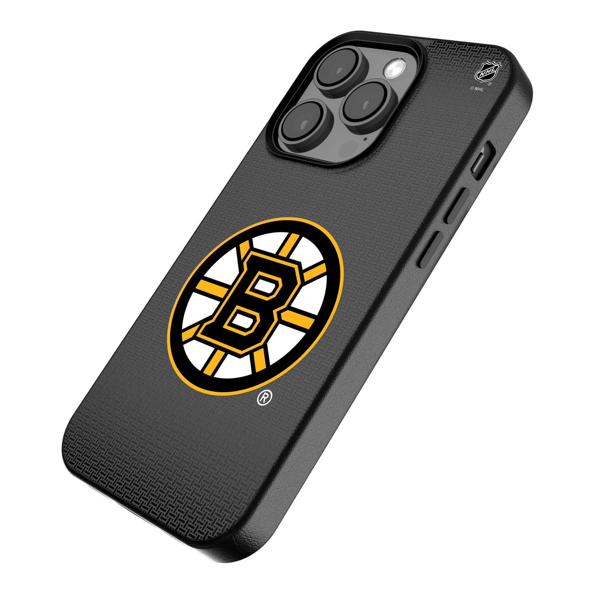 Boston Bruins MagSafe Compatible iPhone Case - Durable Linen Cover for Apple iPhone 12/13/14/15 Pro Max - Perfect for Game Days & Bruins Fans