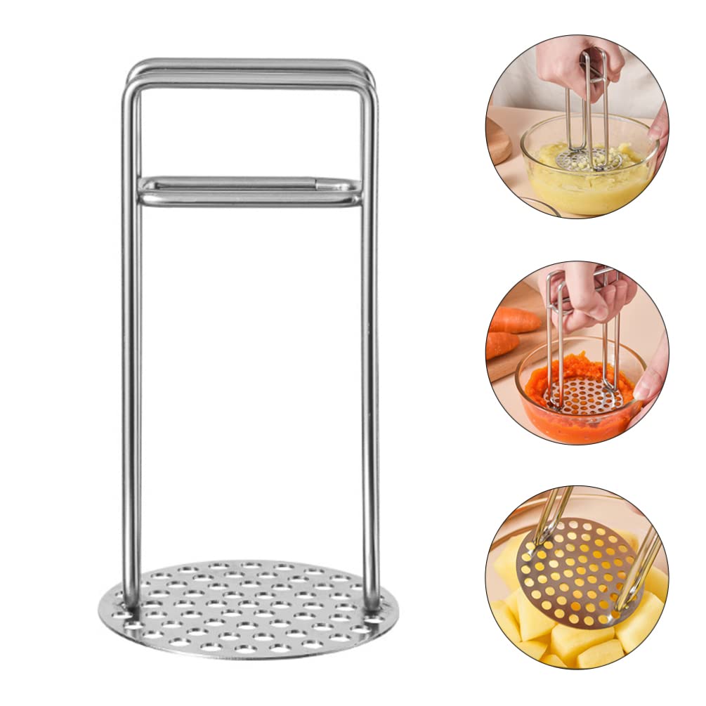 Stainless Steel Potato Masher & Vegetable Presser - 1PC Heavy Duty Kitchen Utensil for Mashing Potatoes, Pumpkins, Vegetables - Perfect for Home Cooking, Baking, and Meal Prep