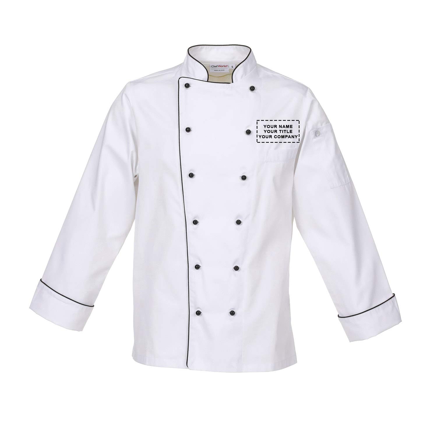 Chef Works Customized Men's Newport Executive Chef Coat - Professional Kitchen Uniform for Cooking, Baking & Culinary Arts