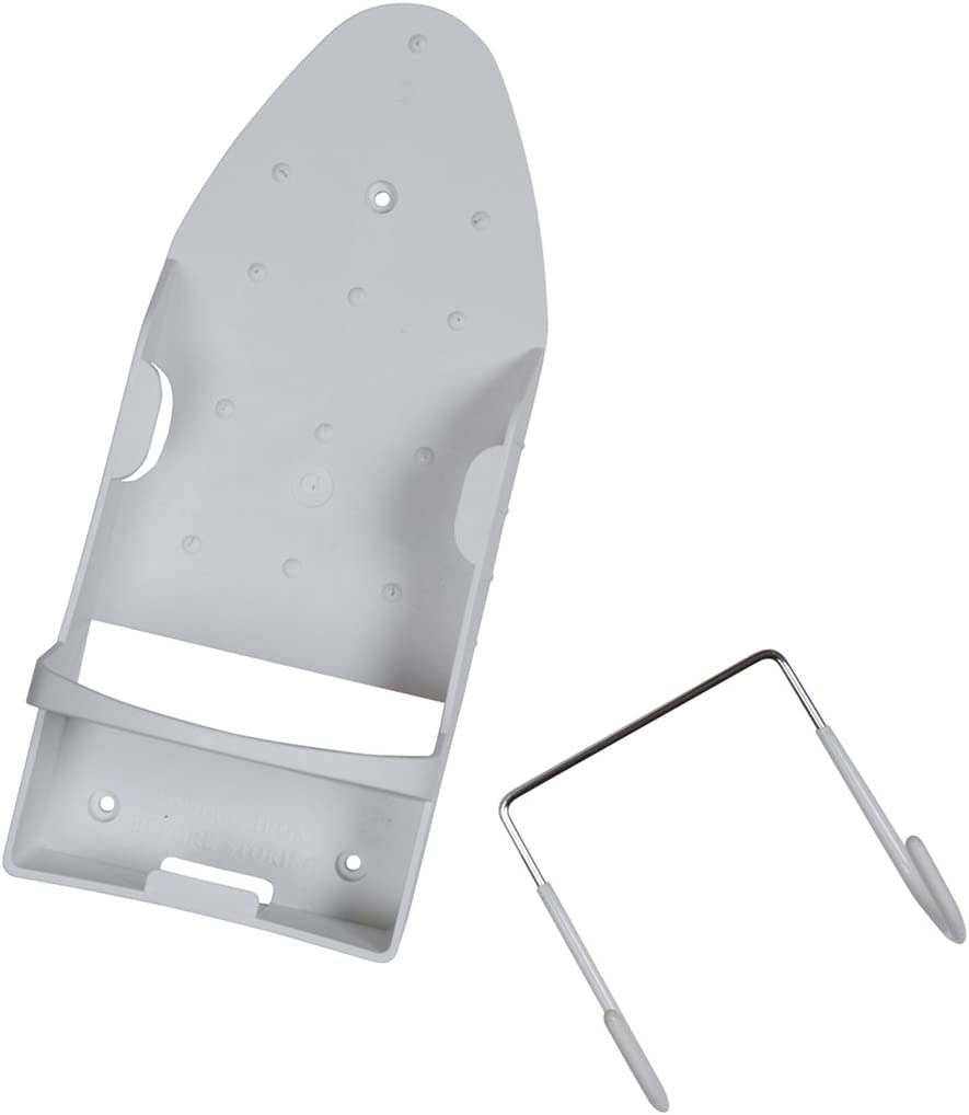 White Ironing Board with Hooks - Space Saving Laundry Room Organizer & Storage Solution for Small Homes, Apartments, Dorms | Perfect for Closet, Bathroom, or Utility Room Organization
