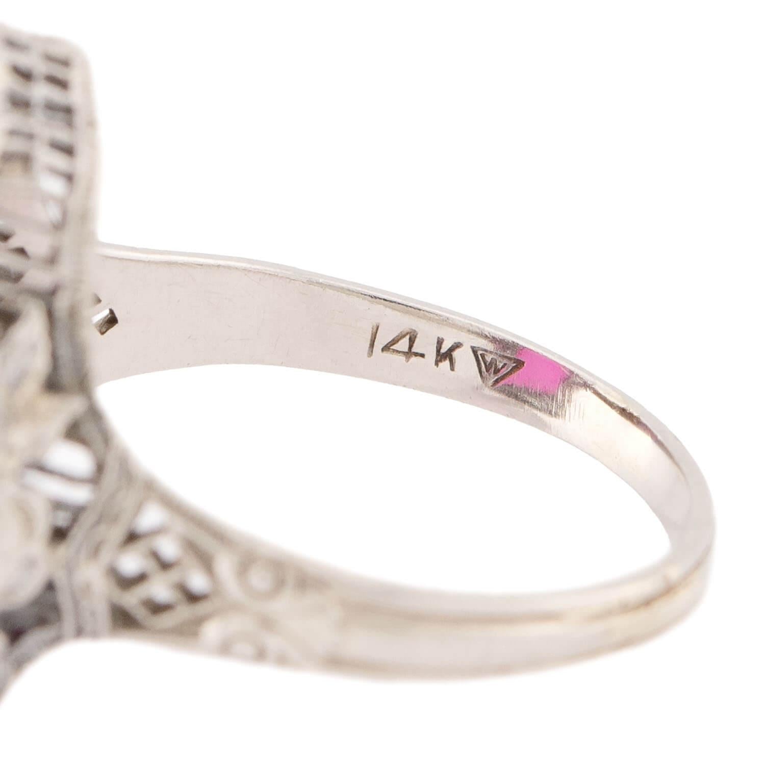 Vintage Art Deco 14K Gold Pink Glass Cocktail Ring - Elegant Statement Jewelry for Parties, Weddings & Special Occasions