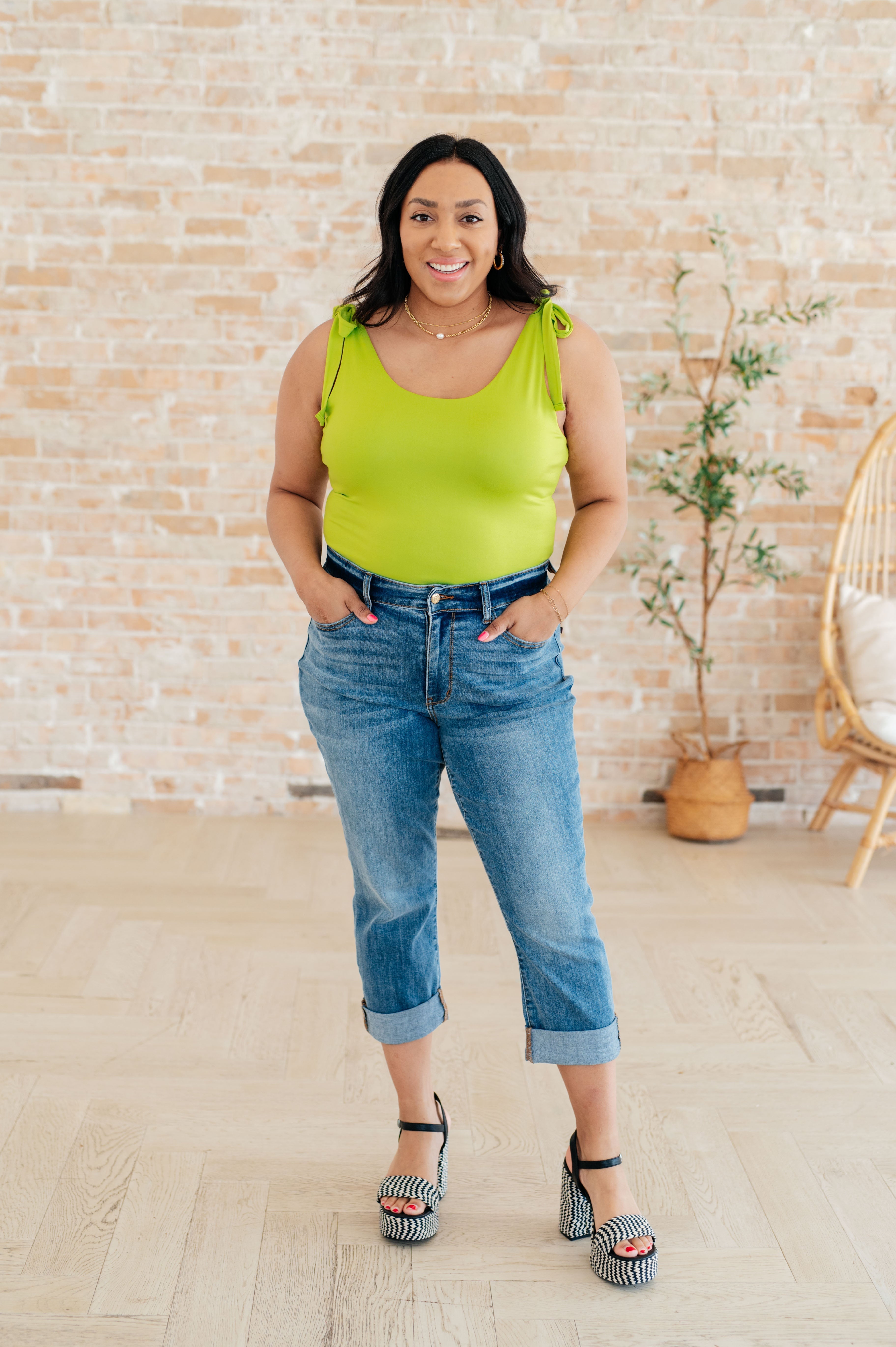 Just a Spritz Bodysuit in Lime - Women's Sexy Stretchy One-Piece Bodysuit for Clubbing, Date Night & Layering