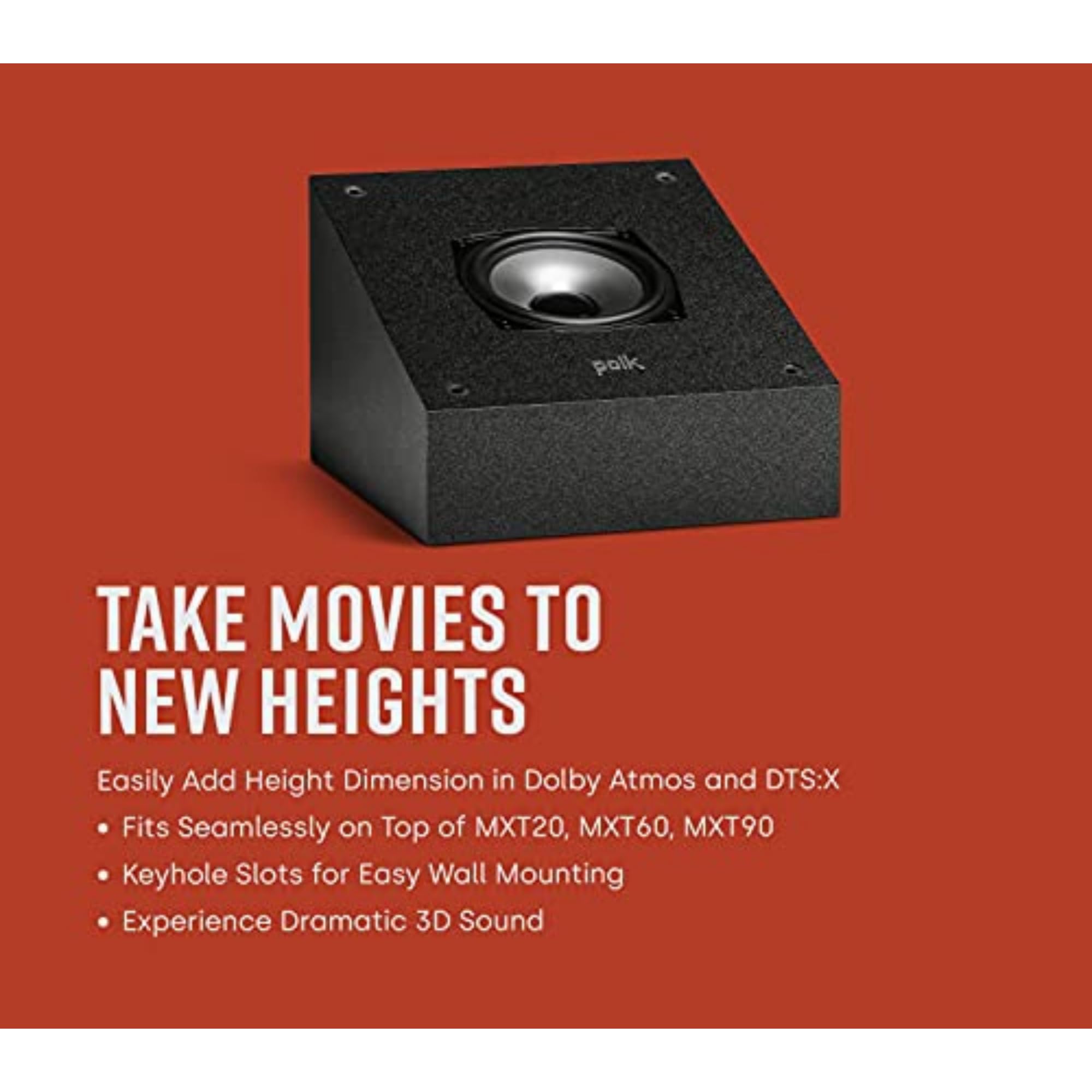 Polk Monitor XT20 Bookshelf Speakers (Pair) - Hi-Res Audio Certified, Dolby Atmos & DTS:X Compatible, 1
