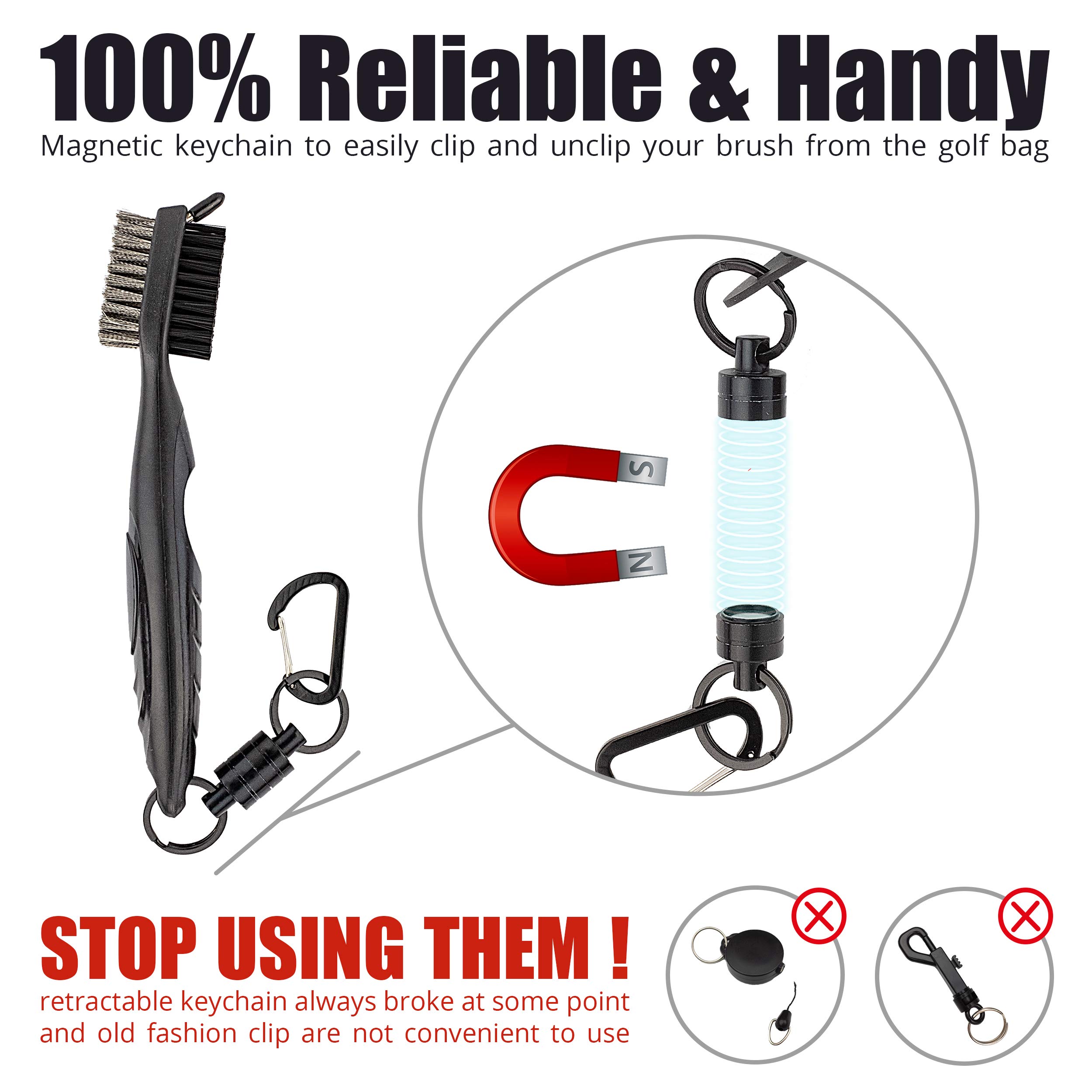 Premium Golf Club Cleaning Kit - Golf Club Cleaner Brush, Magnetic Keychain & Microfiber Towels (Golf Club & Ball Towels Included) - Perfect for On-Course Cleaning & Equipment Maintenance
