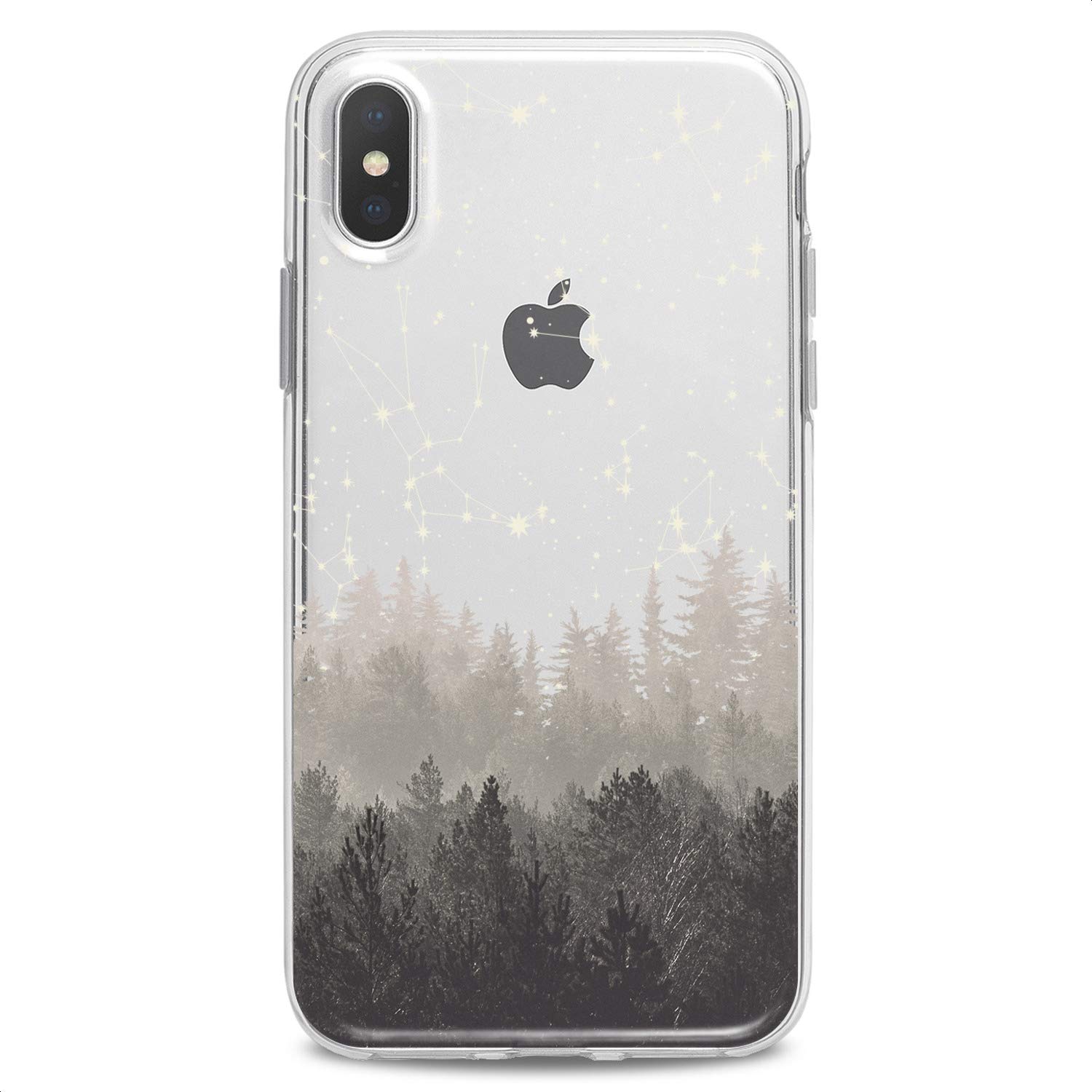 Premium TPU Phone Case for iPhone 16/15/14/13/12/11 Pro Max/Plus/Mini/XS/XR/X/8/7/6/5/SE - Foggy Forest Print Clear Slim Flexible Protective Cover - Cute Nature Art Design for Men & Women - Perfect for Outdoor Adventures & Daily Use