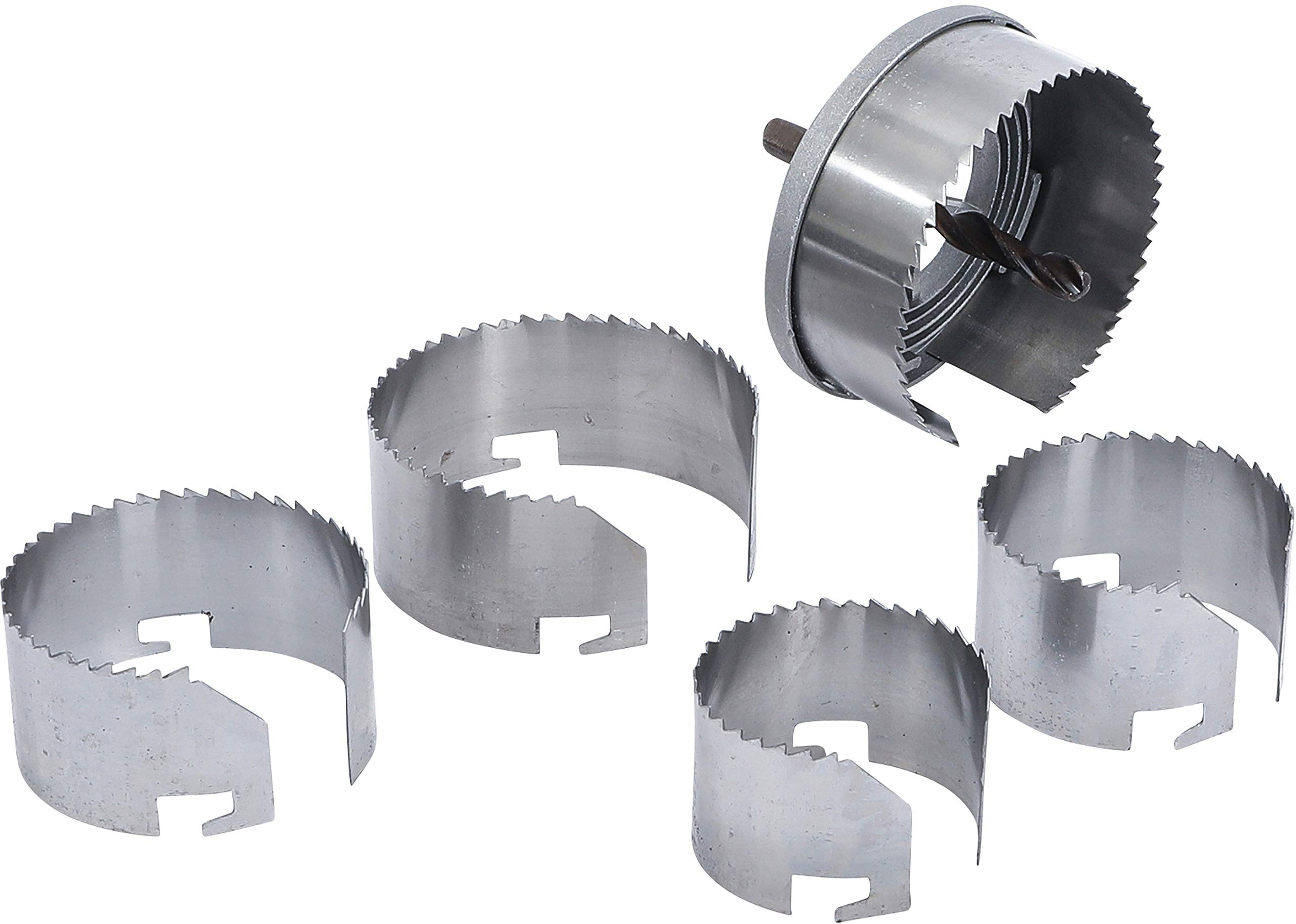 Kraftmann 50305 Hole Saw Set - 5 Pcs, 60-95mm Diameter, 35mm Cutting Depth - Perfect for Wood, Metal & Plastic Drilling - DIY & Professional Use