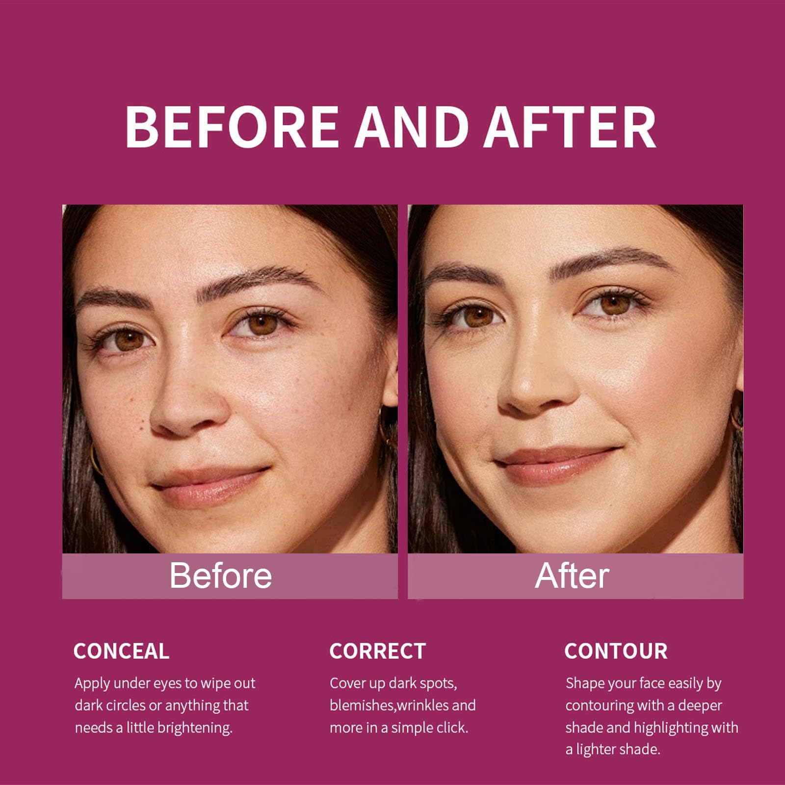 Best Full Coverage Liquid Under Eye Concealer for Dark Circles, Spots & Fine Lines - Waterproof, Long Lasting & Hydrating - Perfect for Daily Makeup & Professional Use