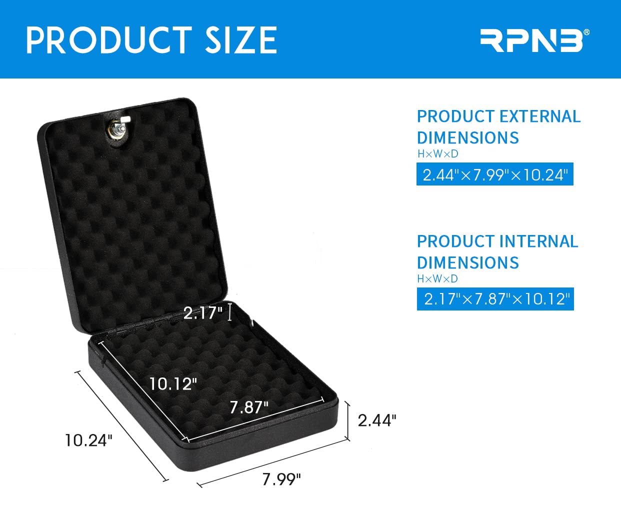 RPNB Gun Safe - Portable Security Safe Lock Box for Handguns & Valuables | Key Lock Box for Home, Office & Travel Use