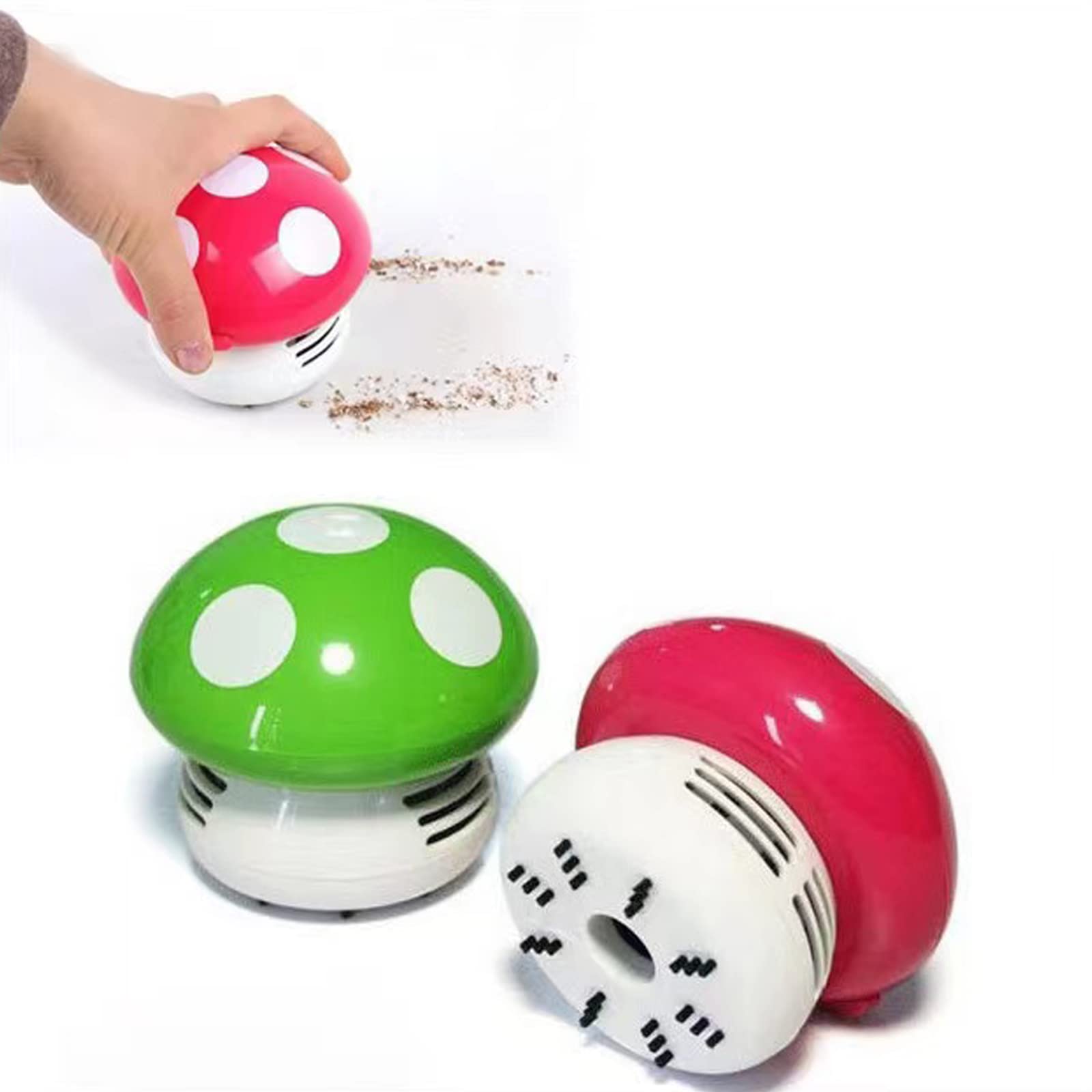 Mini Desktop Vacuum Cleaner - Cordless Portable Dust Buster for Laptop, Keyboard, Car & Office - Purple Mushroom Design - Perfect for Cleaning Crumbs, Pet Hair & Small Debris (Home, Office, Car Use)