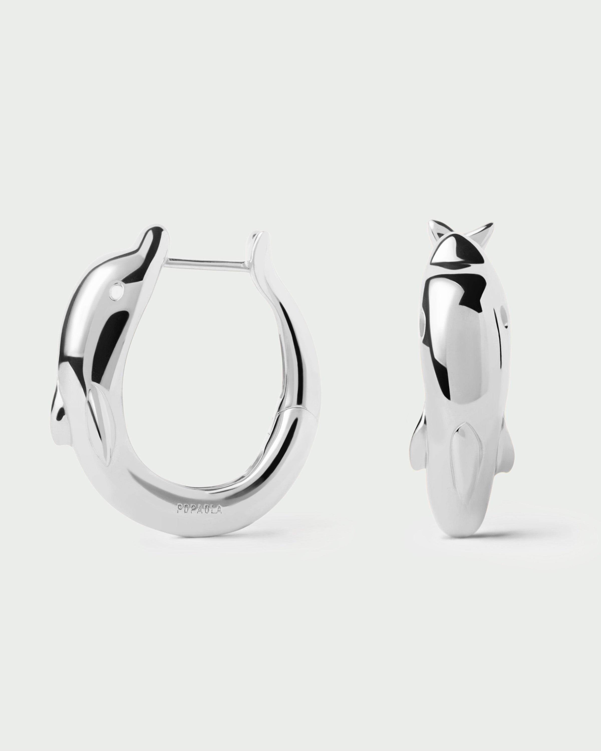 Dolphin Silver Hoop Earrings for Women - Trendy Marine Animal Jewelry - Perfect for Beach, Party & Everyday Wear