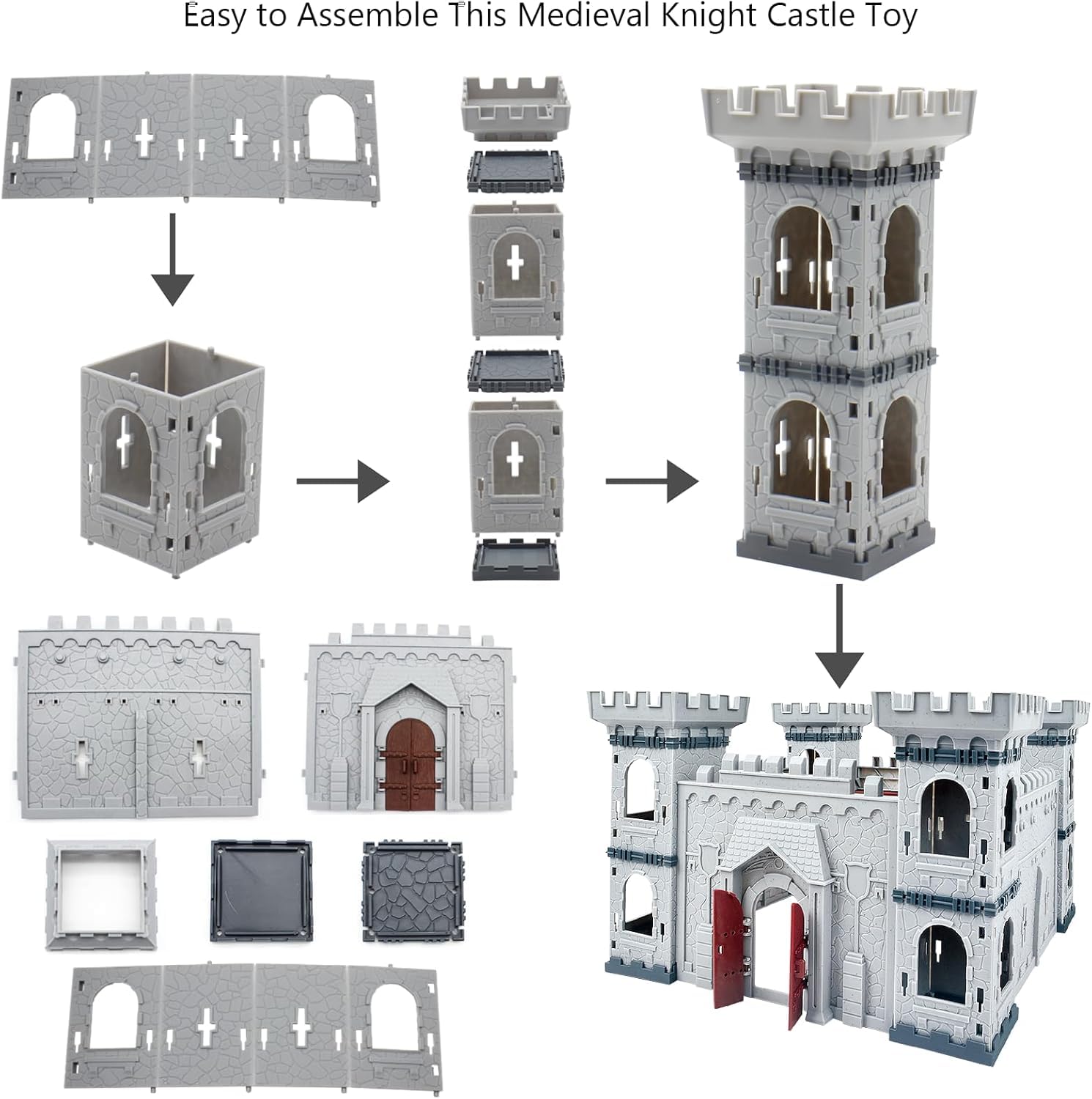 Medieval Castle Building Toy Set - DIY Knight & Soldier Figures for Kids - Creative Play & Battle Scenes - Perfect for History Enthusiasts & Educational Playtime