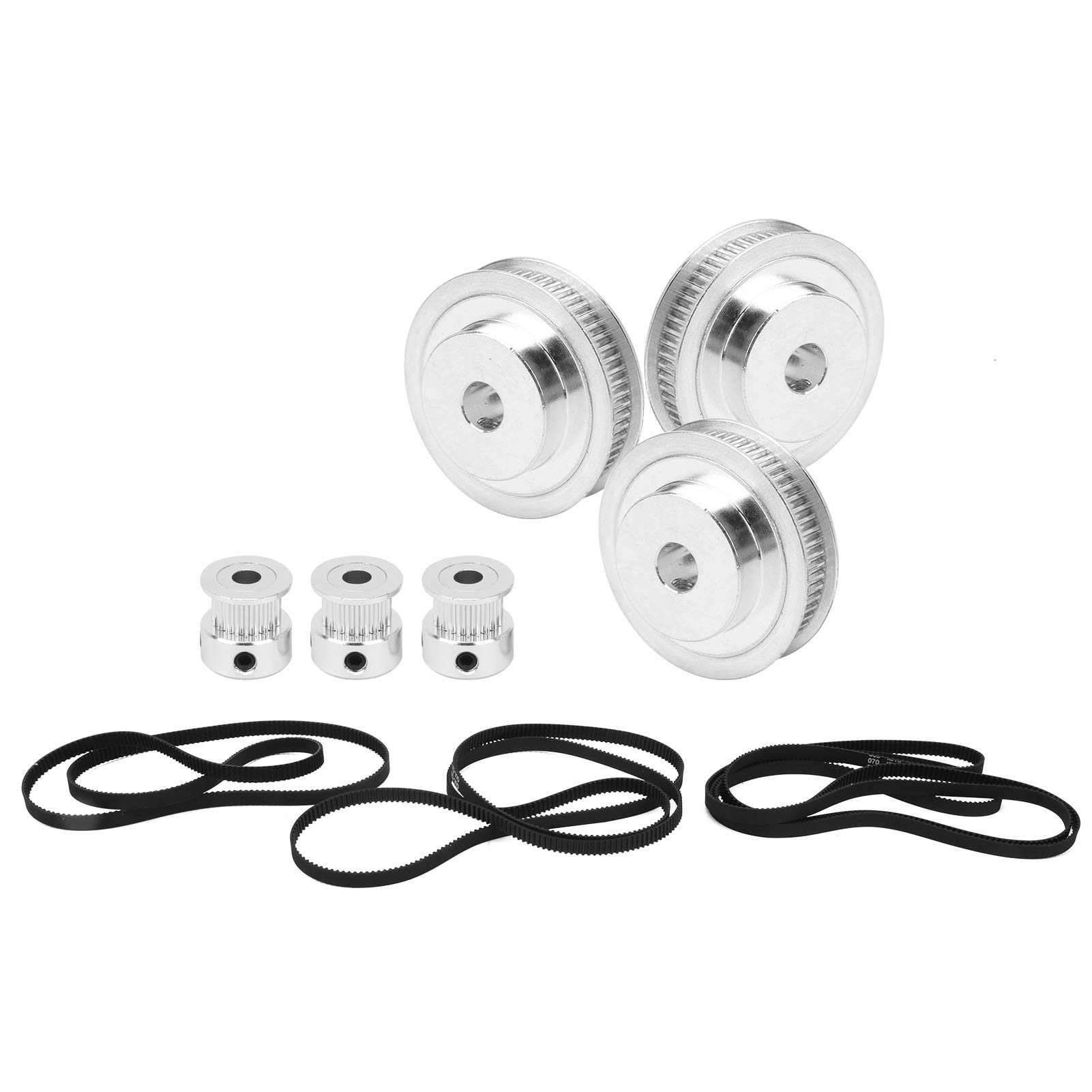 20 Teeth & 60 Teeth Aluminum Alloy Timing Belt Pulley 3 Sets - 2GT610/852/1220mm for Milling Machines, Gear Forming Machines & 3D Printers | High Precision CNC Machining Parts for Industrial Automation & DIY Projects