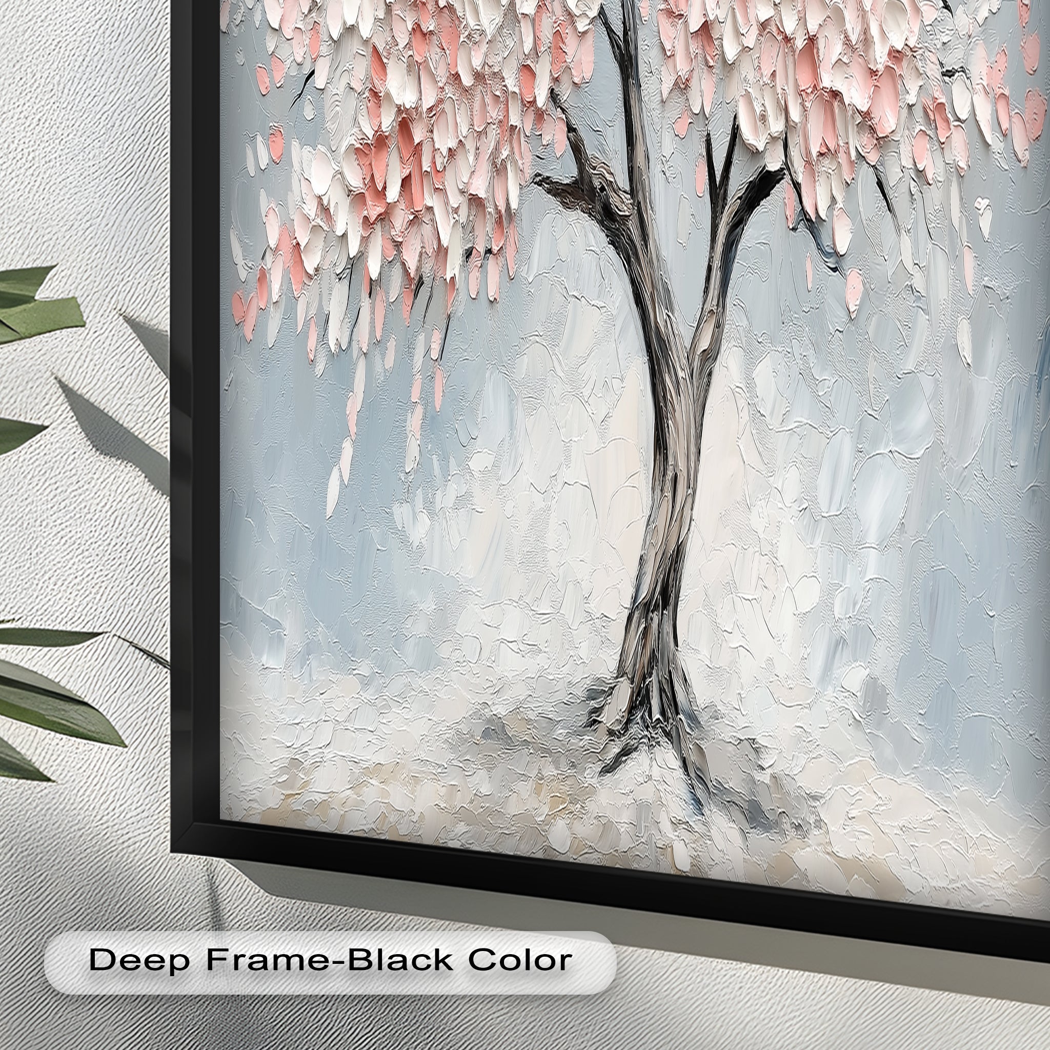 Blossoming Cherry Tree Floral Oil Painting - Handmade Canvas Art for Home Decor, Living Room, Bedroom & Office Wall