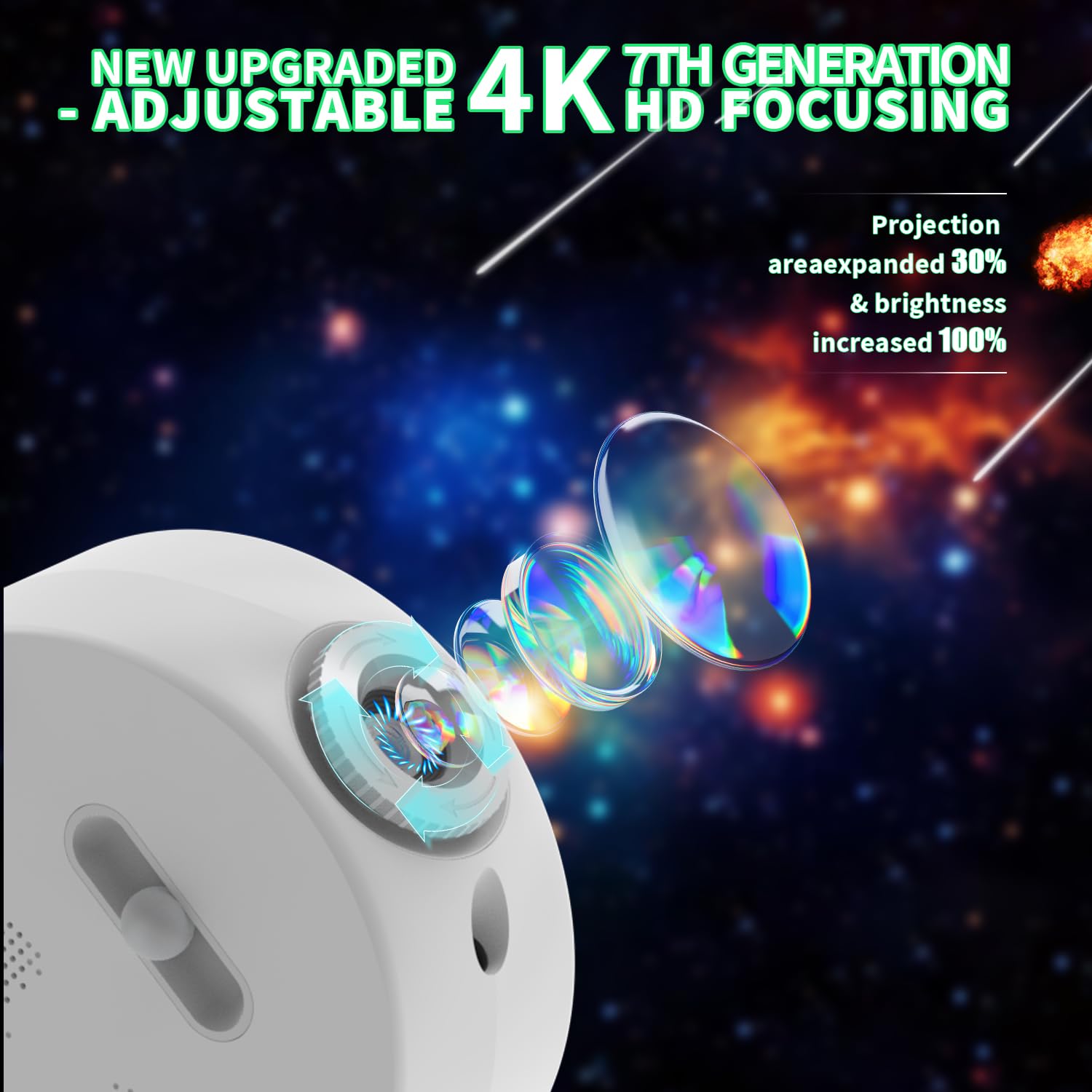 Smart Galaxy Star Projector - 13-in-1 HD Planetarium Night Light with Alarm Clock & Timer | Perfect for Bedroom, Gaming Room, Home Theater & Meditation Space | Creates Stunning Starry Night Atmosphere for Relaxation, Sleep & Entertainment