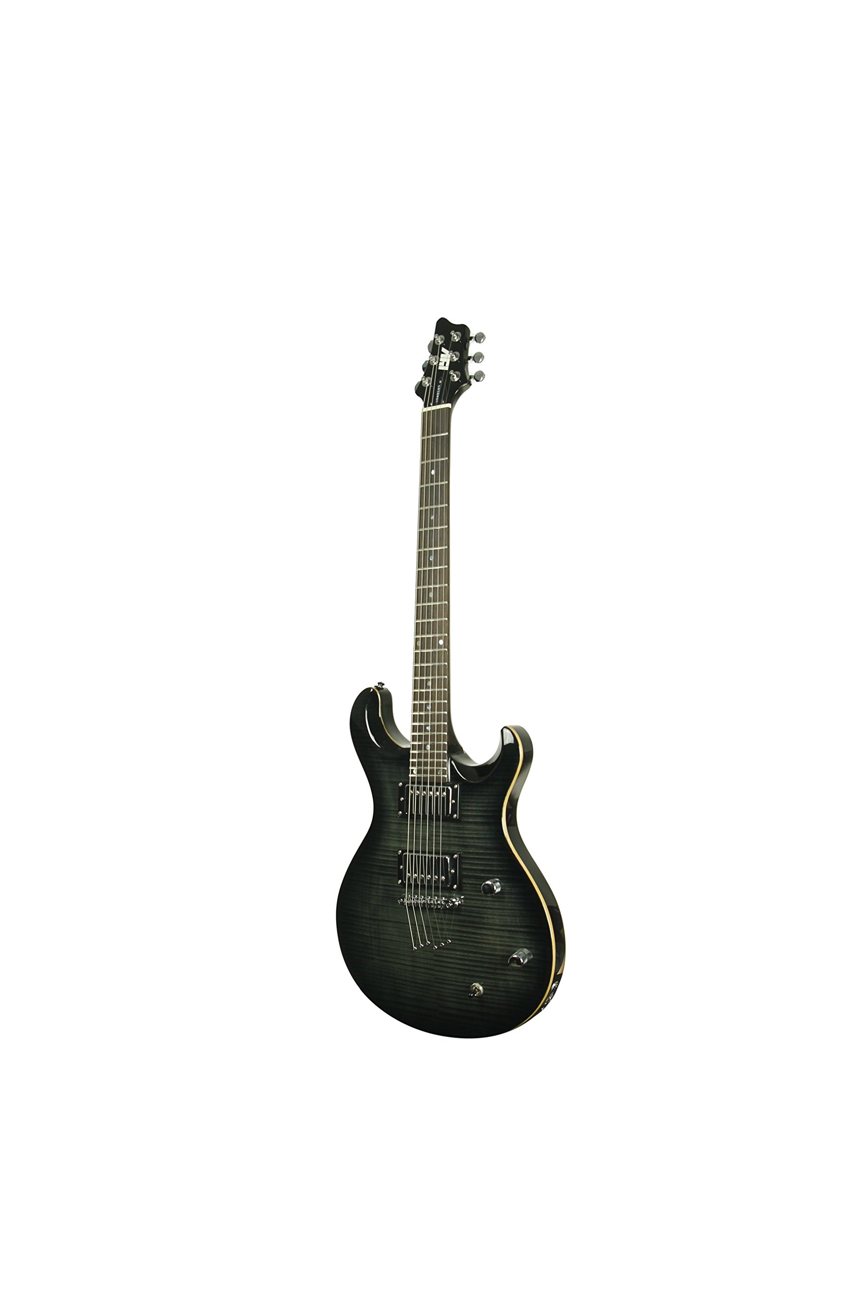 IYV 6-String IP-350 TBK PRS Solid-Body Electric Guitar in Transparent Black - Perfect for Rock, Blues & Stage Performances