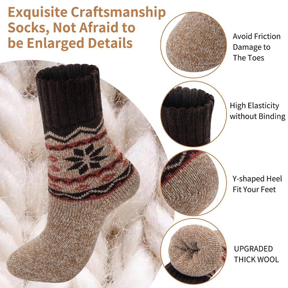 Women's Merino Wool Thermal Socks - 3 Pack for Winter Hiking & Outdoor