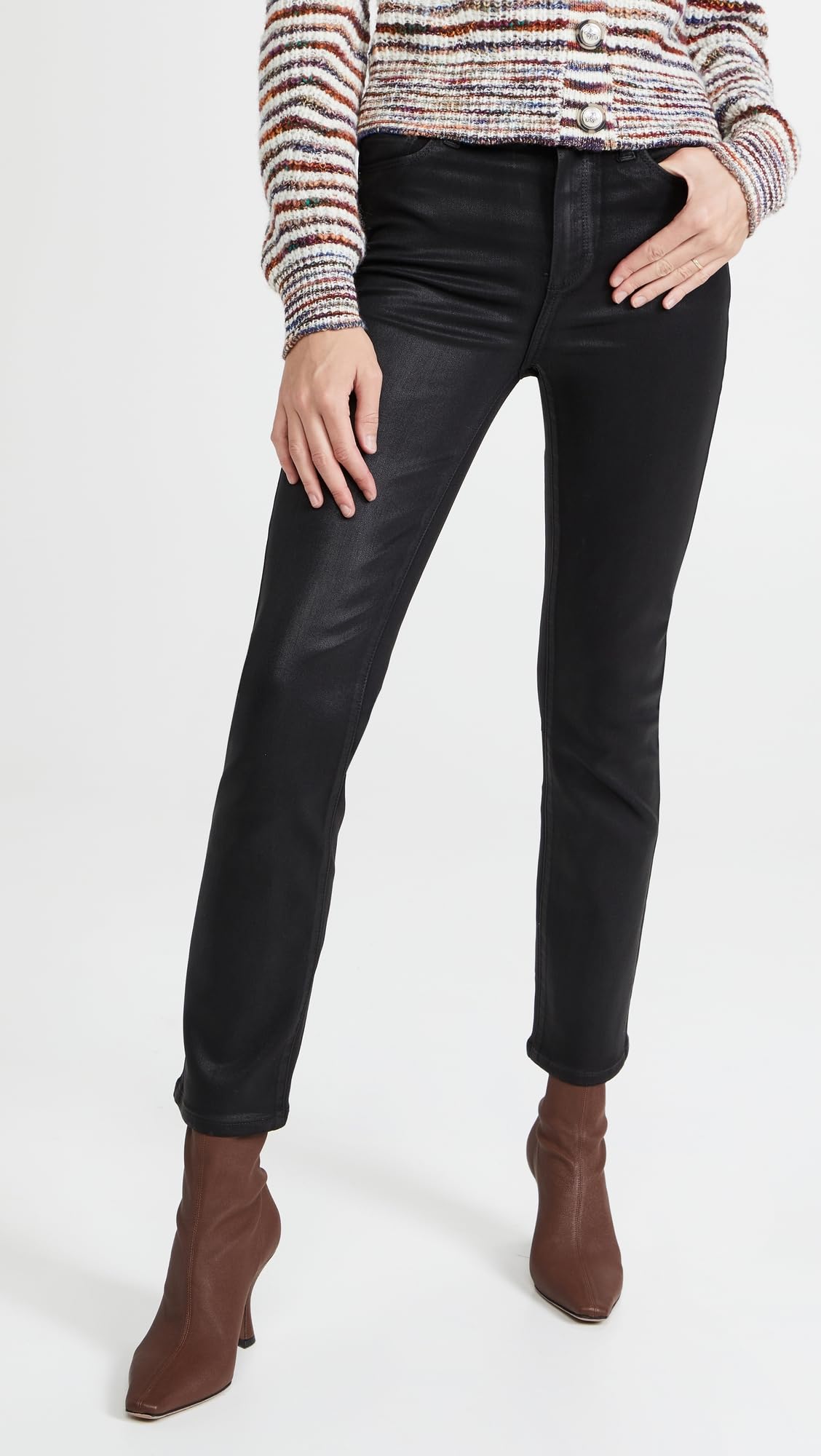 PAIGE Women's Cindy High-Rise Luxe Coating Skinny Jeans - Stretch Denim Pants for Casual Outfits & Night Out