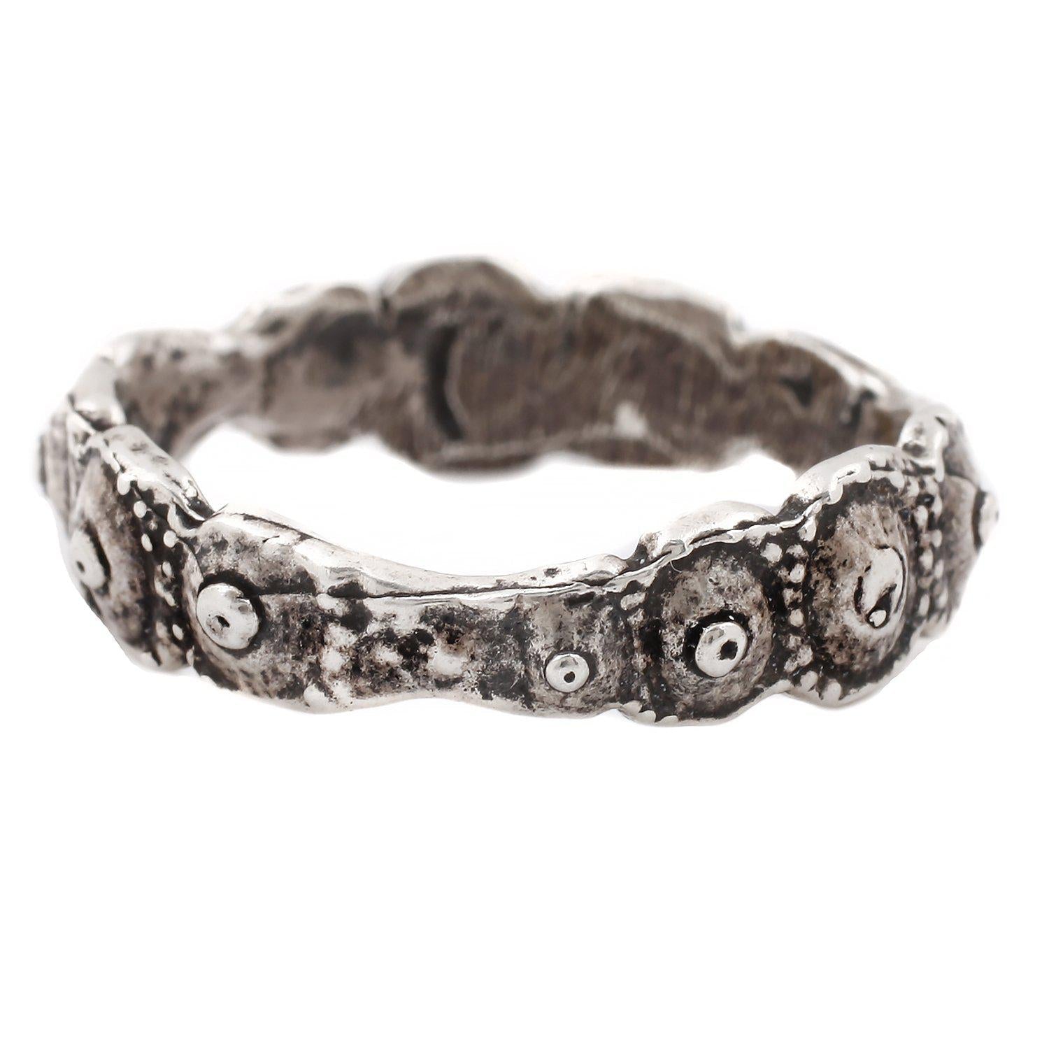 Silver Sea Urchin Band - Elegant Sterling Silver Jewelry for Women, Unique Ocean-Inspired Bracelet - Perfect for Beach Weddings, Boho Fashion & Everyday Wear