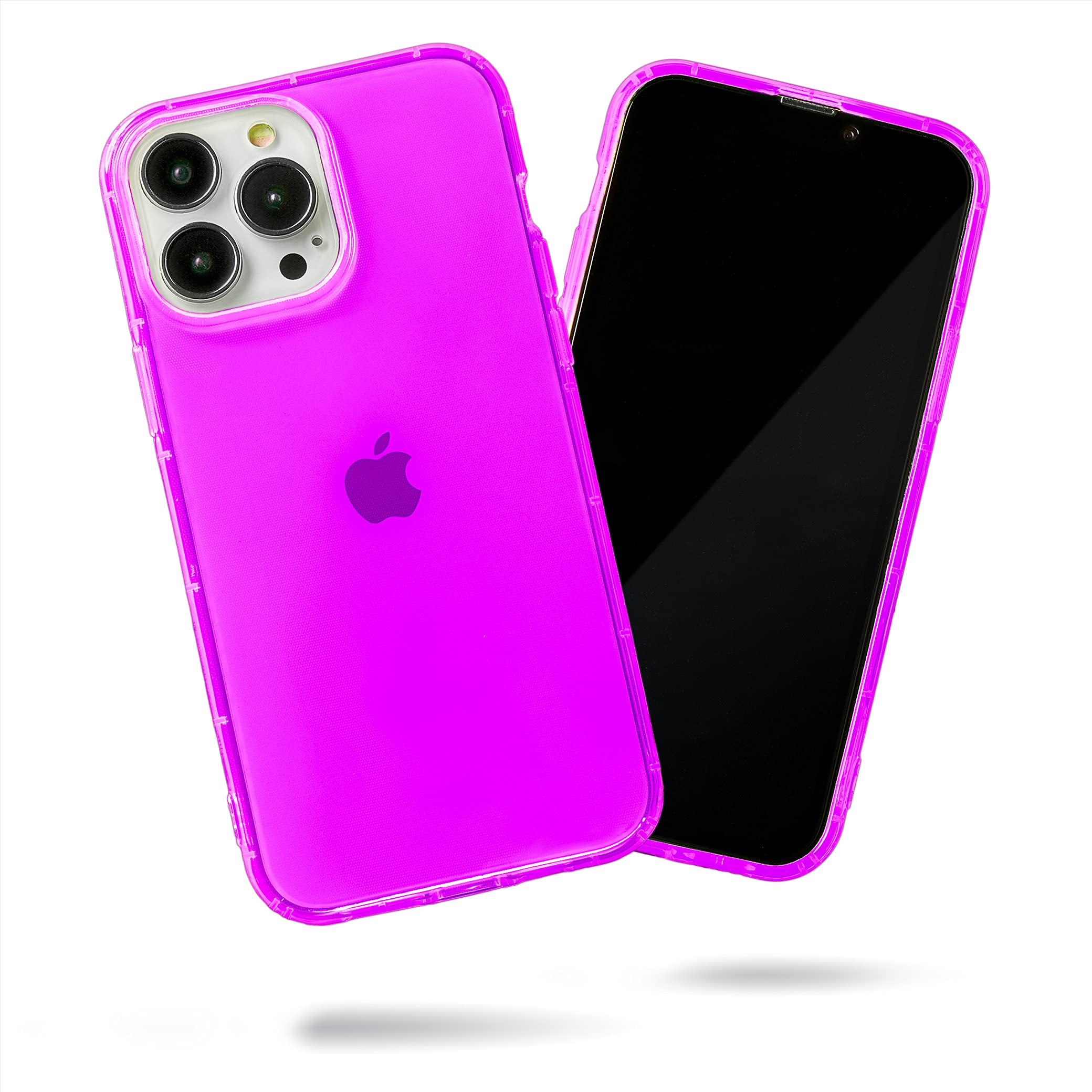 SteepLab Neon Highlighter Case for iPhone 13 Pro Max - Grippy Jelly Phone Cover with Protective Air Pockets, Shockproof & Anti-Slip Design in Vivid Purple - Perfect for Gym, Work & Everyday Use