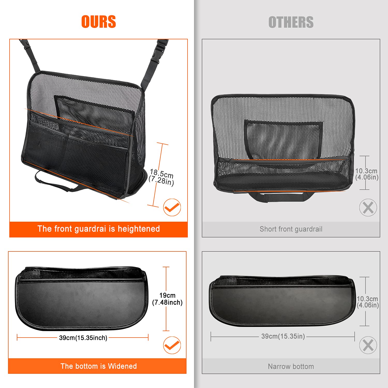 Car Net Pocket Handbag Holder - Premium Car Purse Organizer with Storage for Seats, Acts as a Safety Barrier, Perfect for Daily Commute and Road Trips
